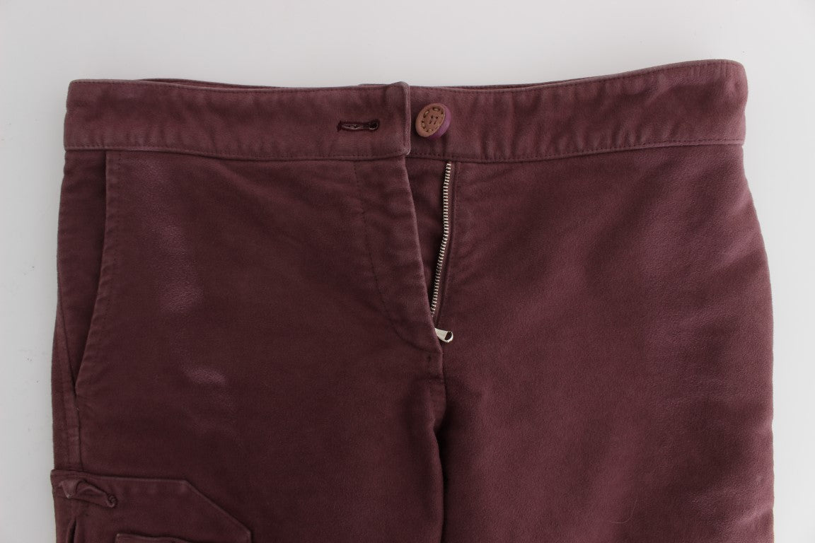 Ermanno Scervino Pantalon cargo court capri bordeaux chic