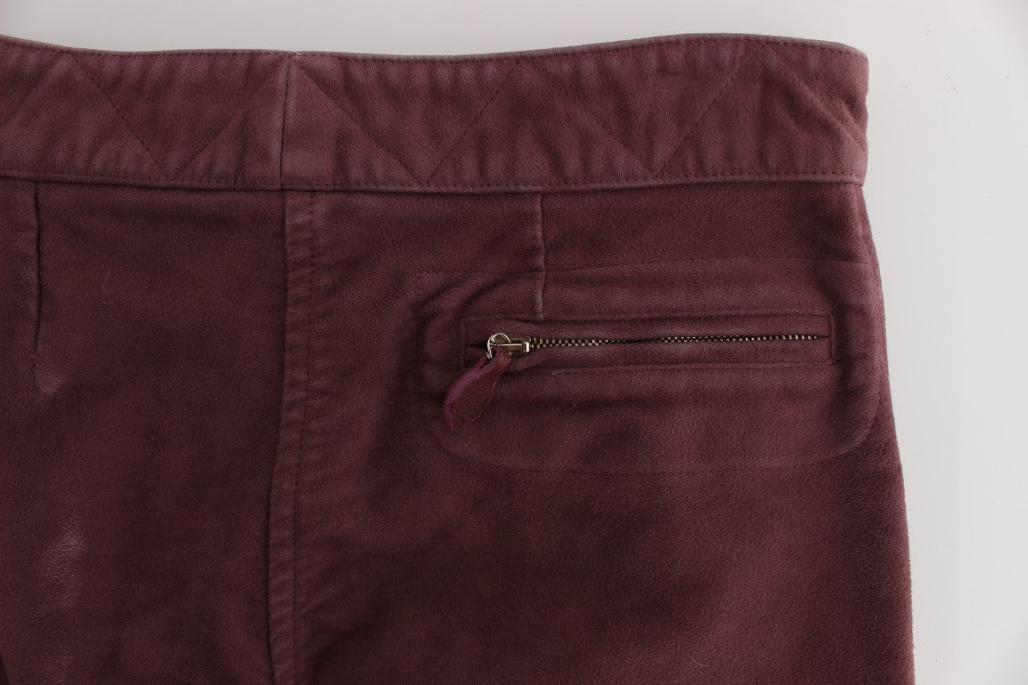 Ermanno Scervino Chic Bordeaux Capri Cropped Cargo Pants