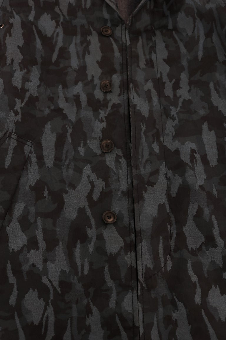 Dolce &amp; Gabbana Trench-coat camouflage bleu élégance