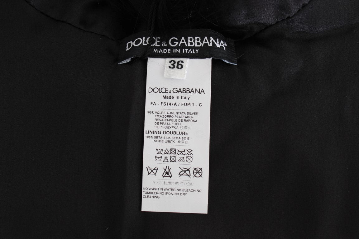 Dolce &amp; Gabbana Portefeuille d'épaule chic en fourrure de renard noir