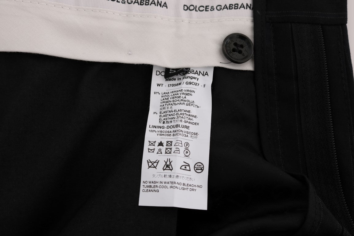 Dolce &amp; Gabbana Pantalon habillé élégant à rayures bleues