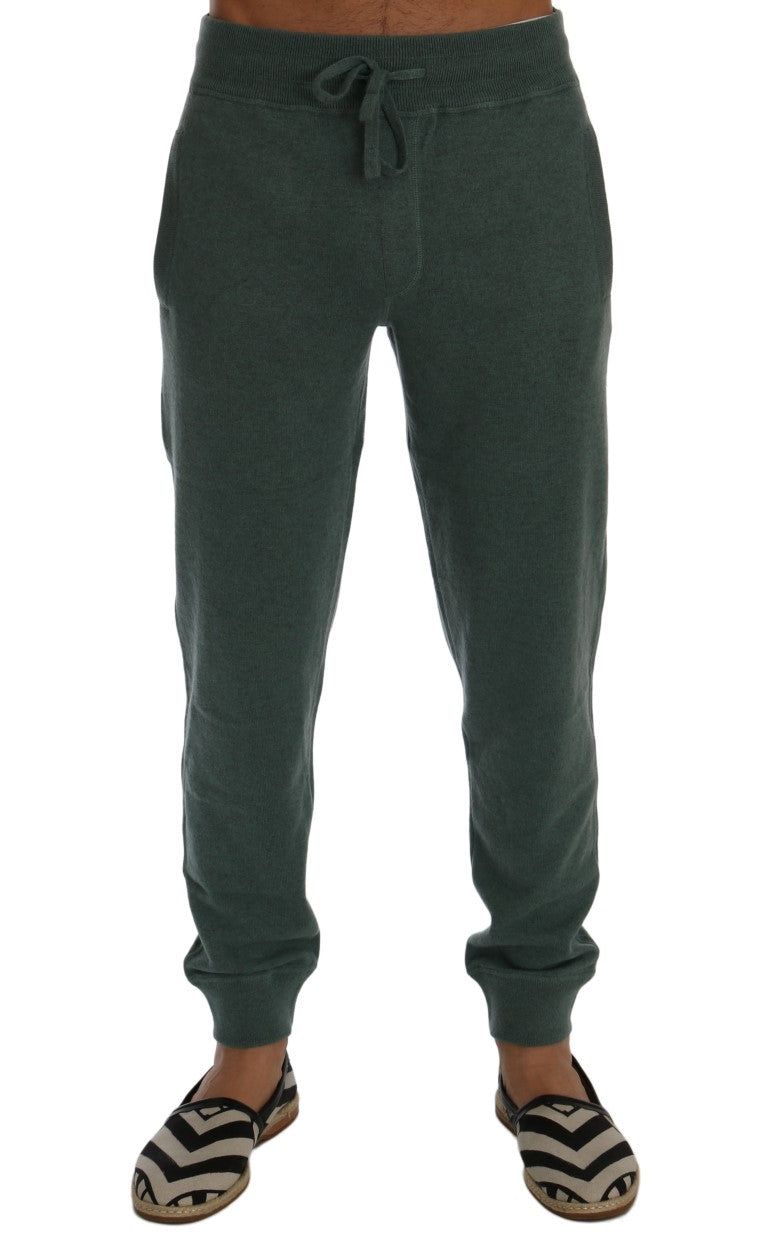 Dolce &amp; Gabbana Pantalon de sport élégant en cachemire vert