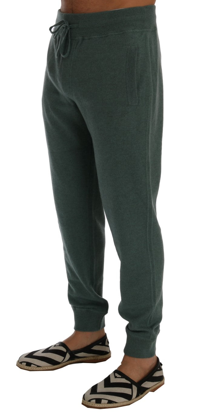 Dolce &amp; Gabbana Pantalon de sport élégant en cachemire vert