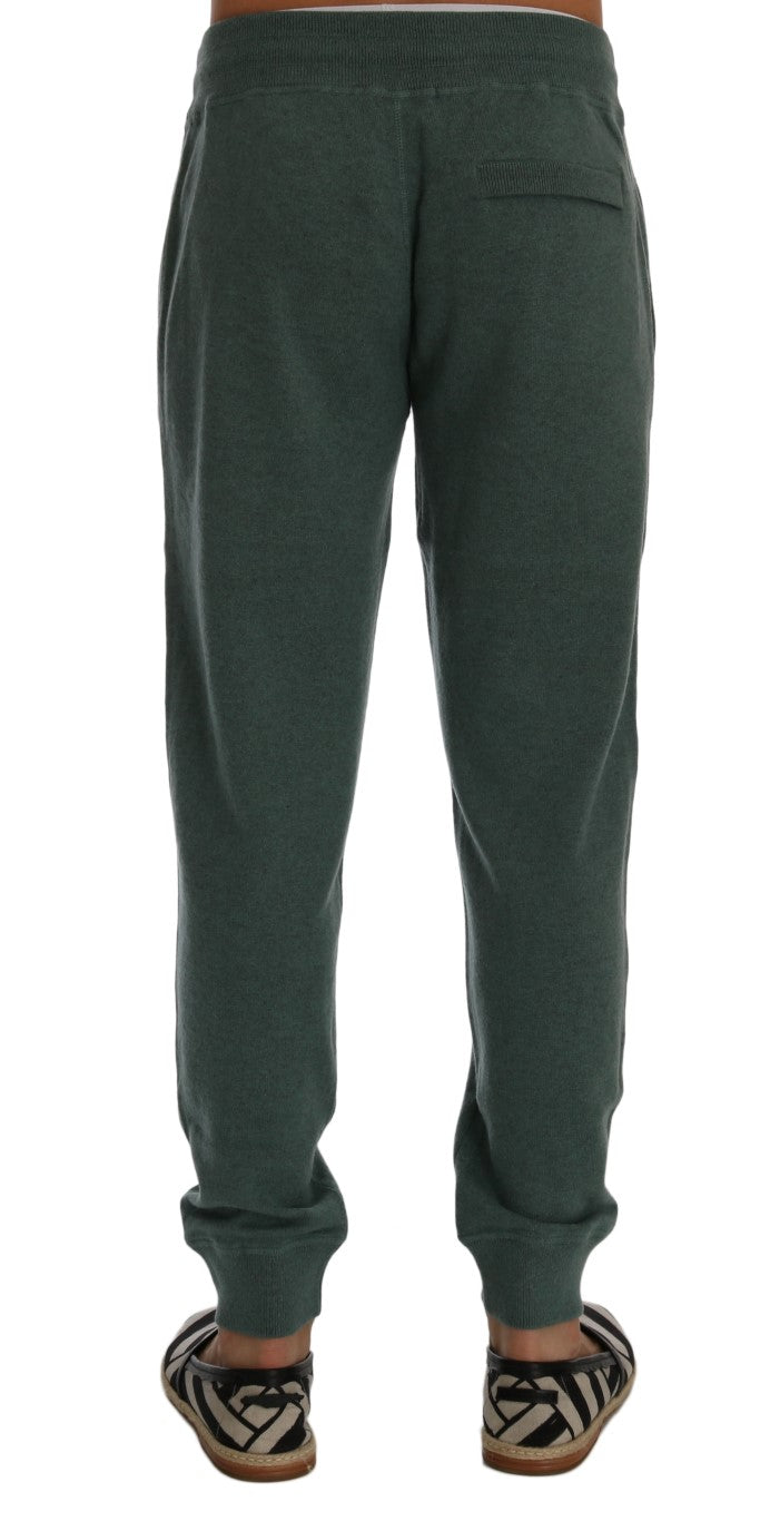 Dolce &amp; Gabbana Pantalon de sport élégant en cachemire vert