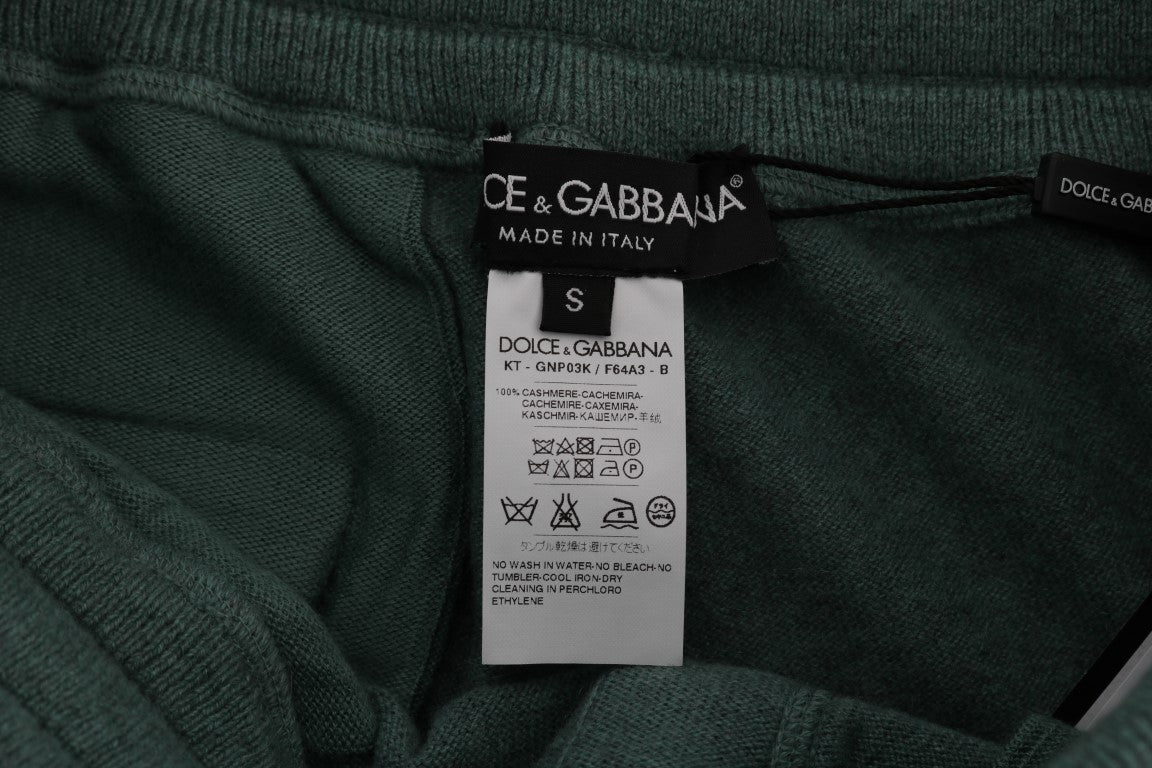 Dolce &amp; Gabbana Pantalon de sport élégant en cachemire vert