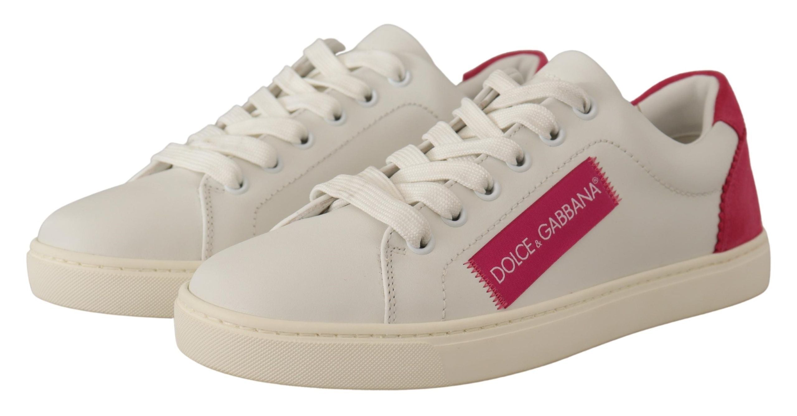 Dolce &amp; Gabbana Baskets basses élégantes en cuir blanc