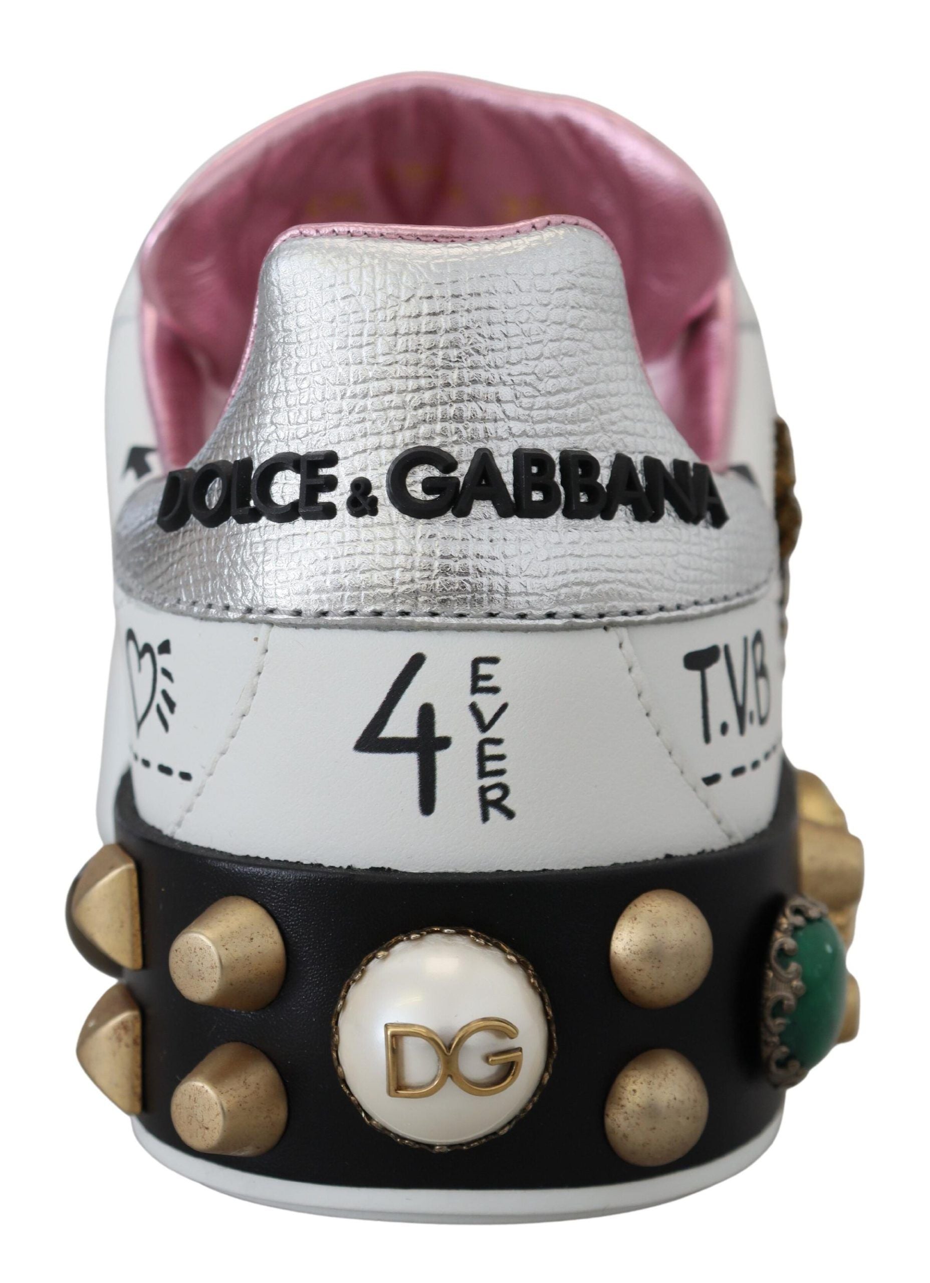 Dolce &amp; Gabbana Baskets en cuir Queen Crown Chic