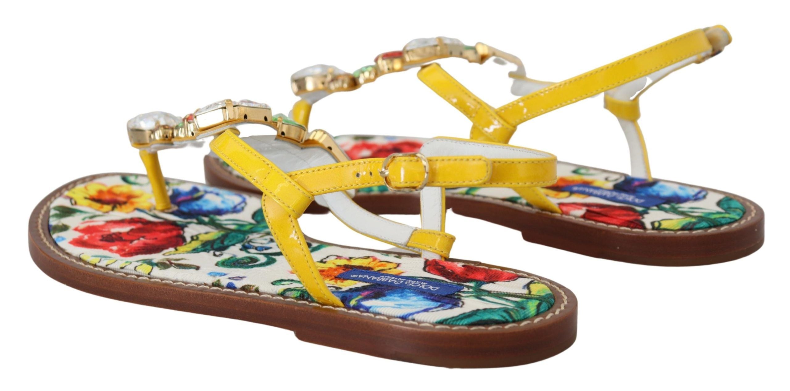 Dolce &amp; Gabbana Sandales en cuir ornées de cristaux Majolica