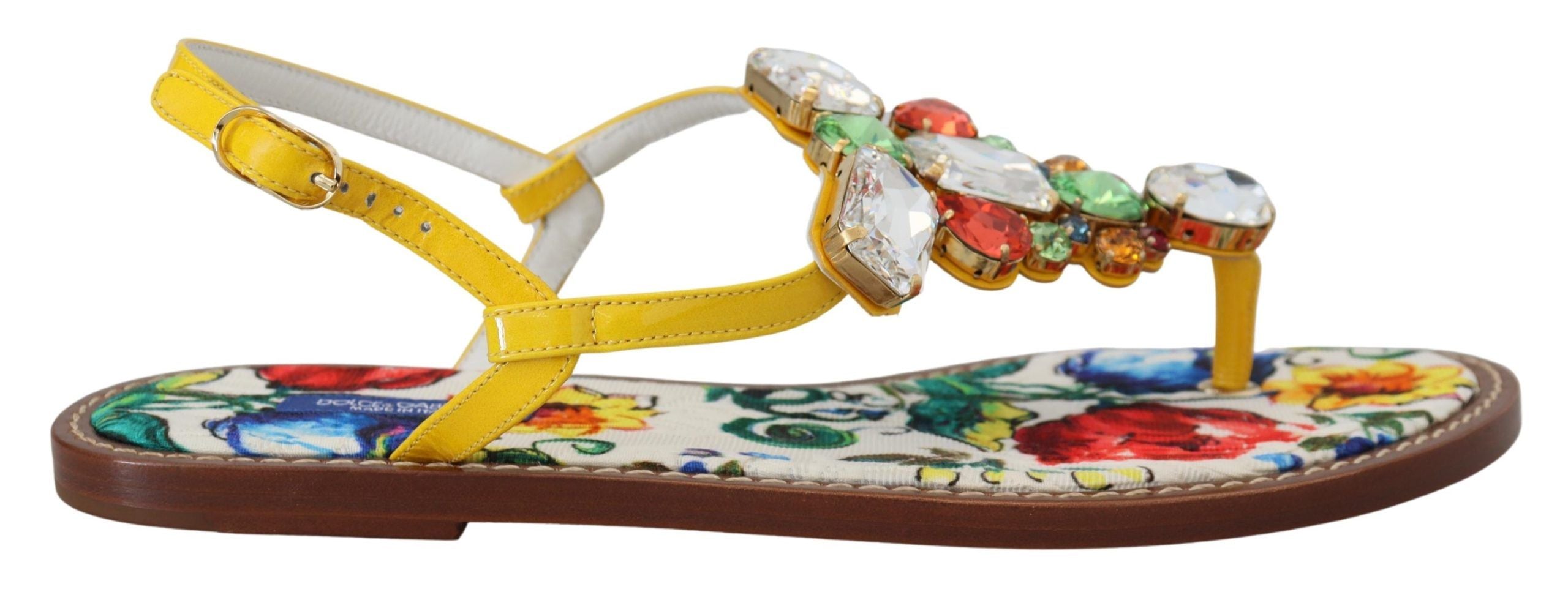 Dolce &amp; Gabbana Sandales en cuir ornées de cristaux Majolica