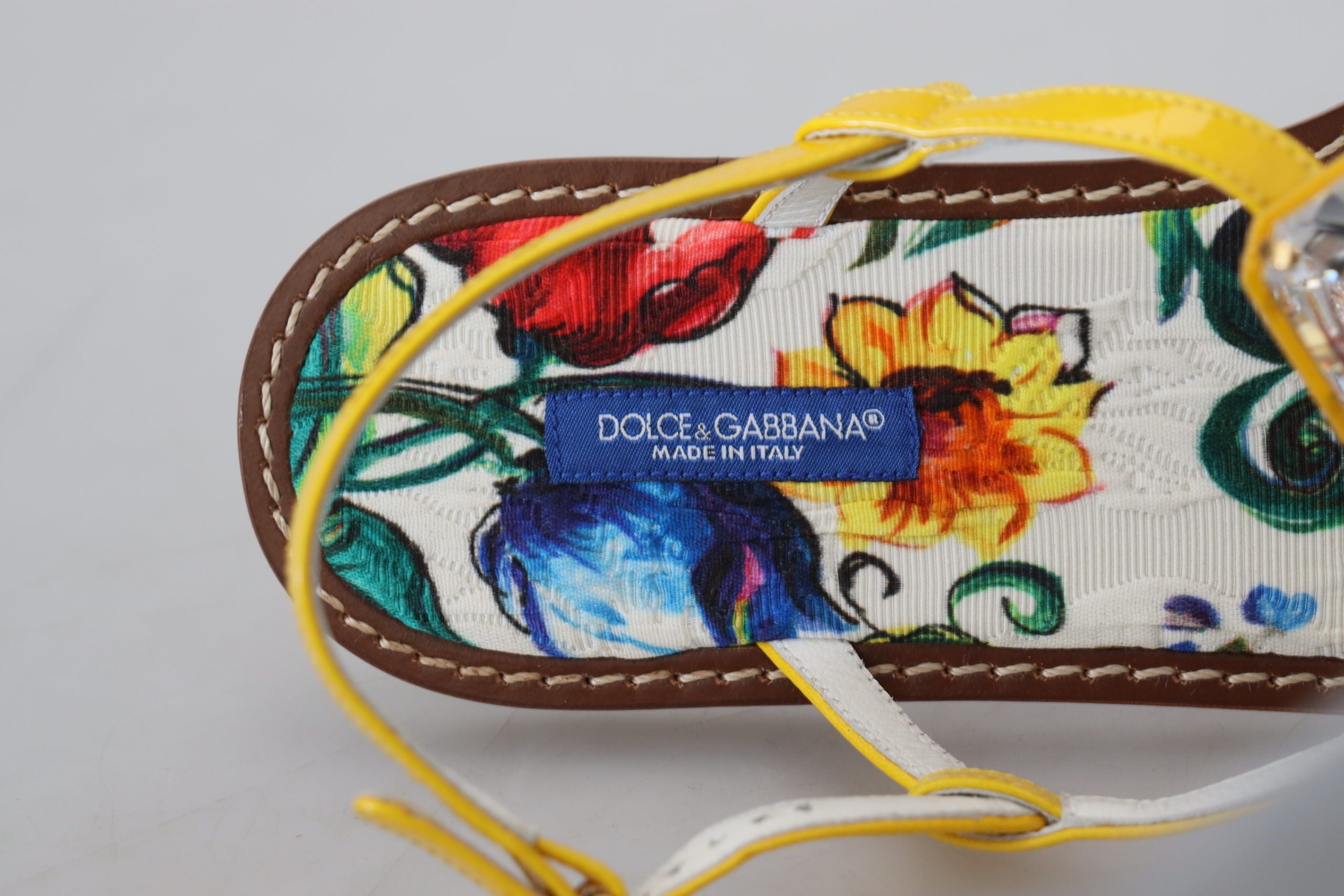 Dolce &amp; Gabbana Sandales en cuir ornées de cristaux Majolica