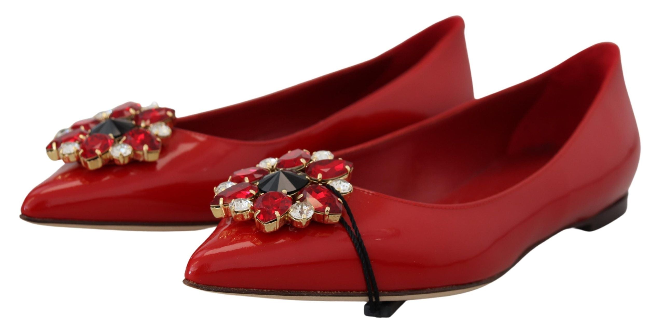 Mocassins en cristal en daim rouge Dolce &amp; Gabbana - Élégance exquise