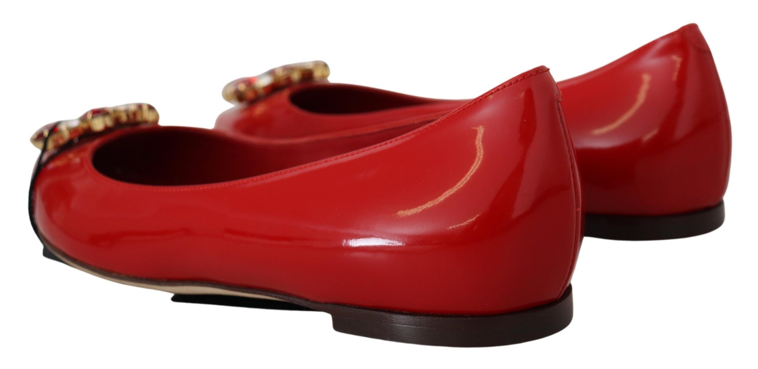 Mocassins en cristal en daim rouge Dolce &amp; Gabbana - Élégance exquise