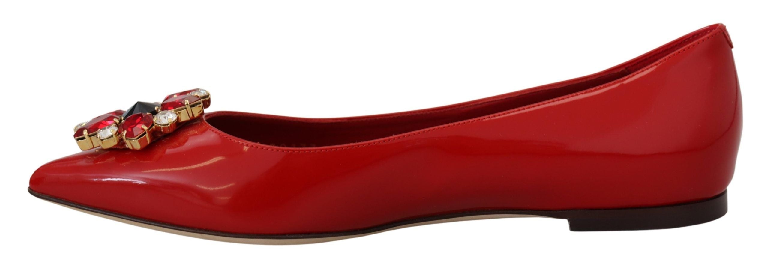 Mocassins en cristal en daim rouge Dolce &amp; Gabbana - Élégance exquise