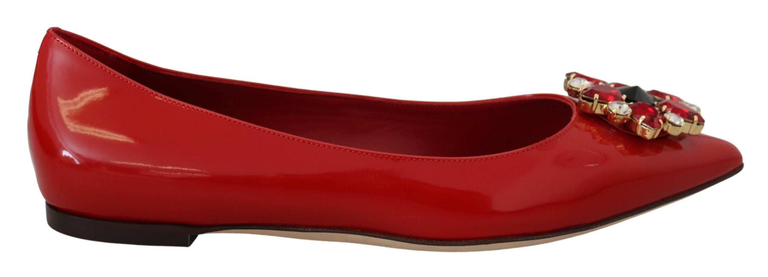 Mocassins en cristal en daim rouge Dolce &amp; Gabbana - Élégance exquise