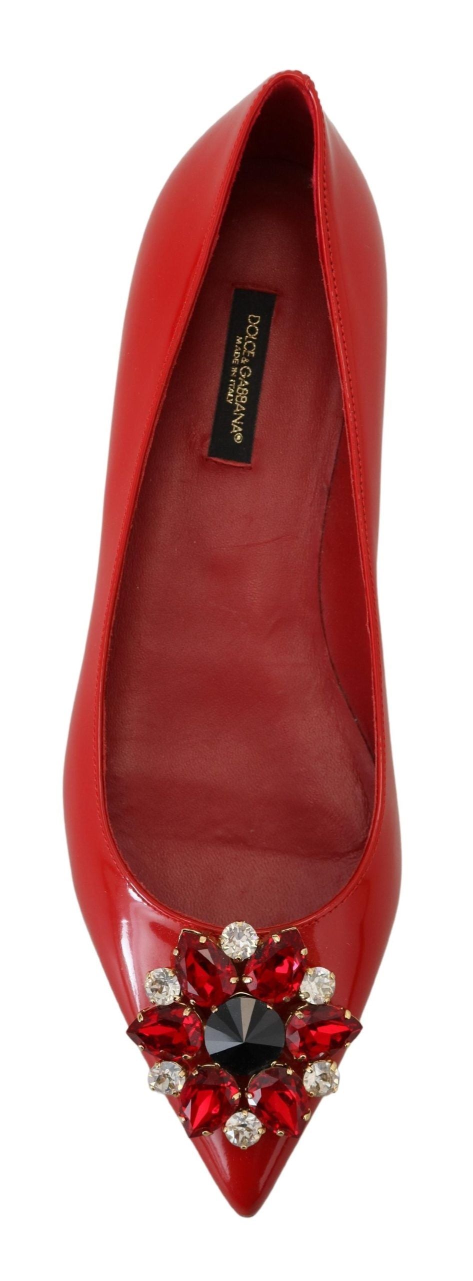 Mocassins en cristal en daim rouge Dolce &amp; Gabbana - Élégance exquise