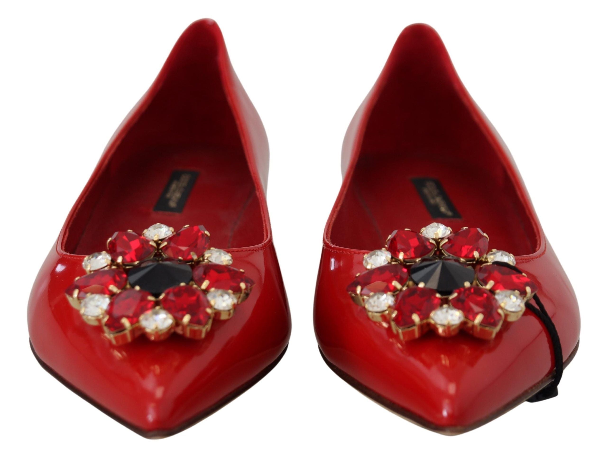 Mocassins en cristal en daim rouge Dolce &amp; Gabbana - Élégance exquise