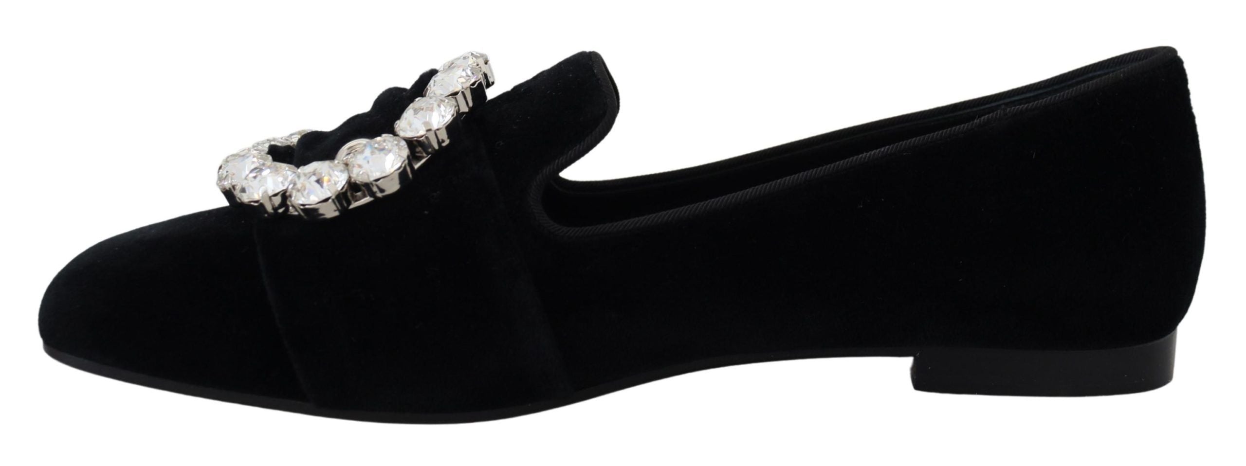 Dolce &amp; Gabbana Chic Mocassins en velours ornés de cristaux