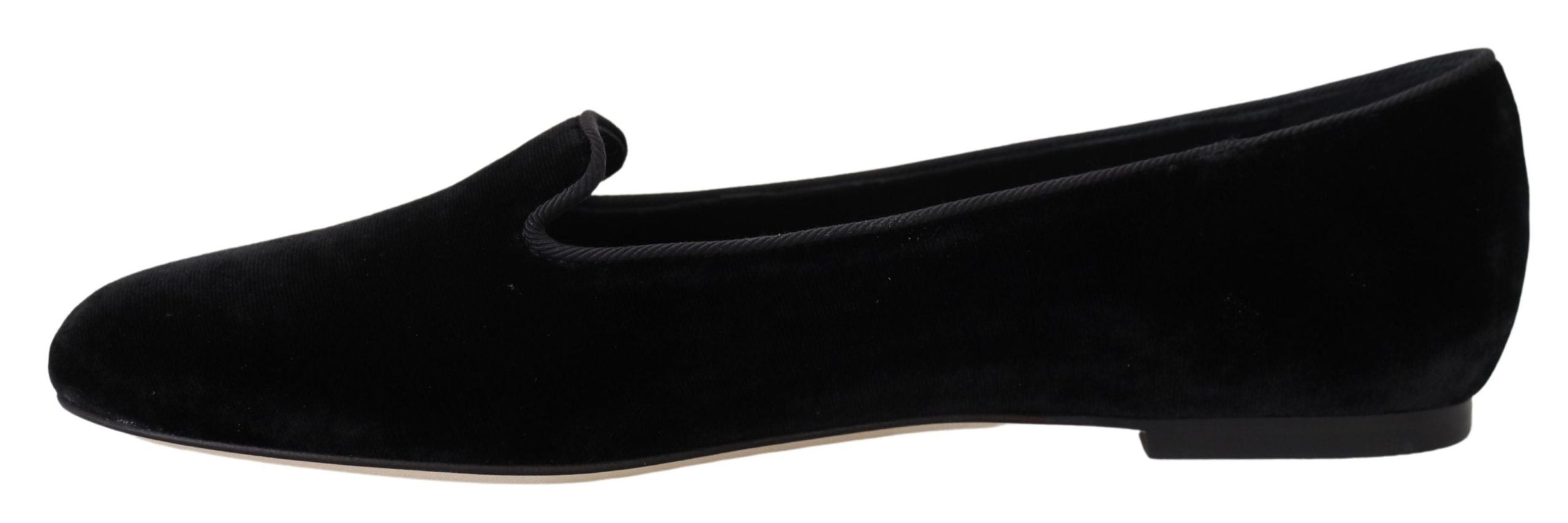 Dolce &amp; Gabbana Mocassins élégants en soie mélangée noire