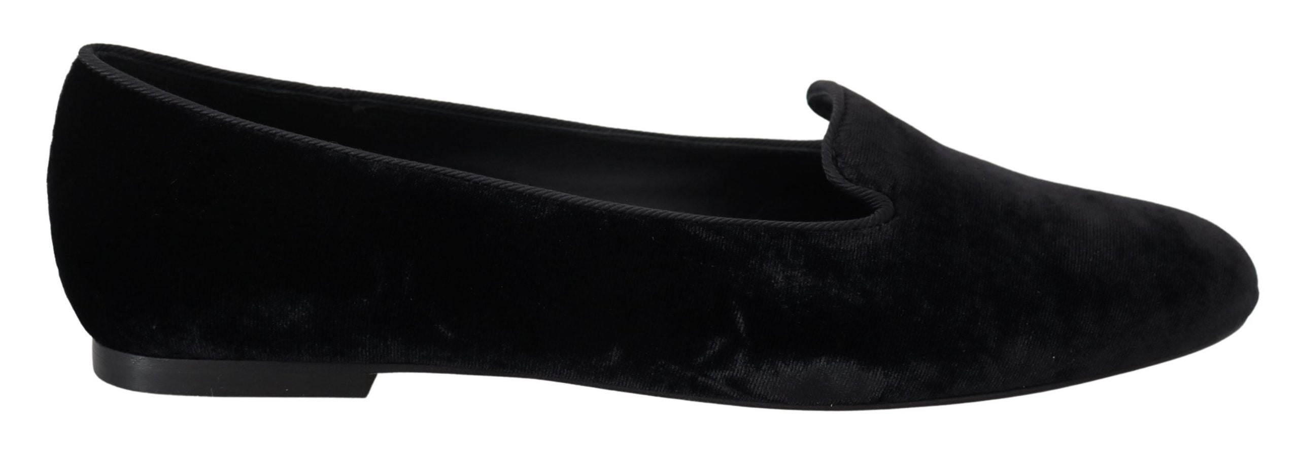 Dolce &amp; Gabbana Mocassins élégants en soie mélangée noire