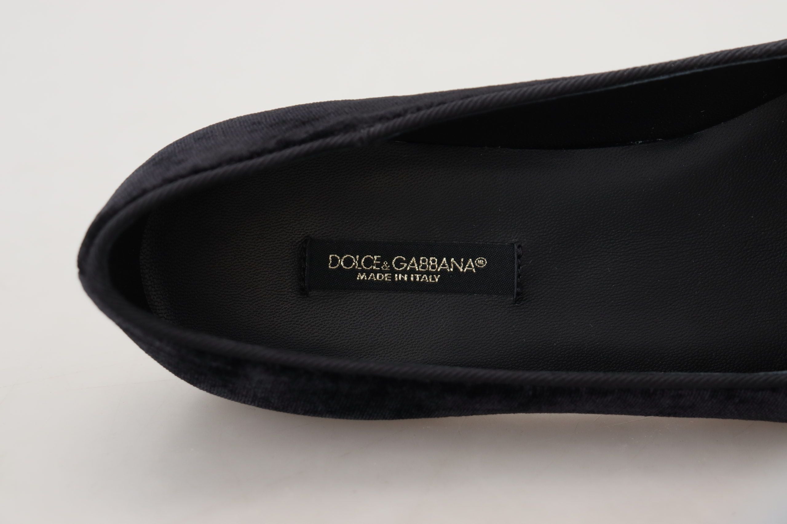 Dolce &amp; Gabbana Mocassins élégants en soie mélangée noire