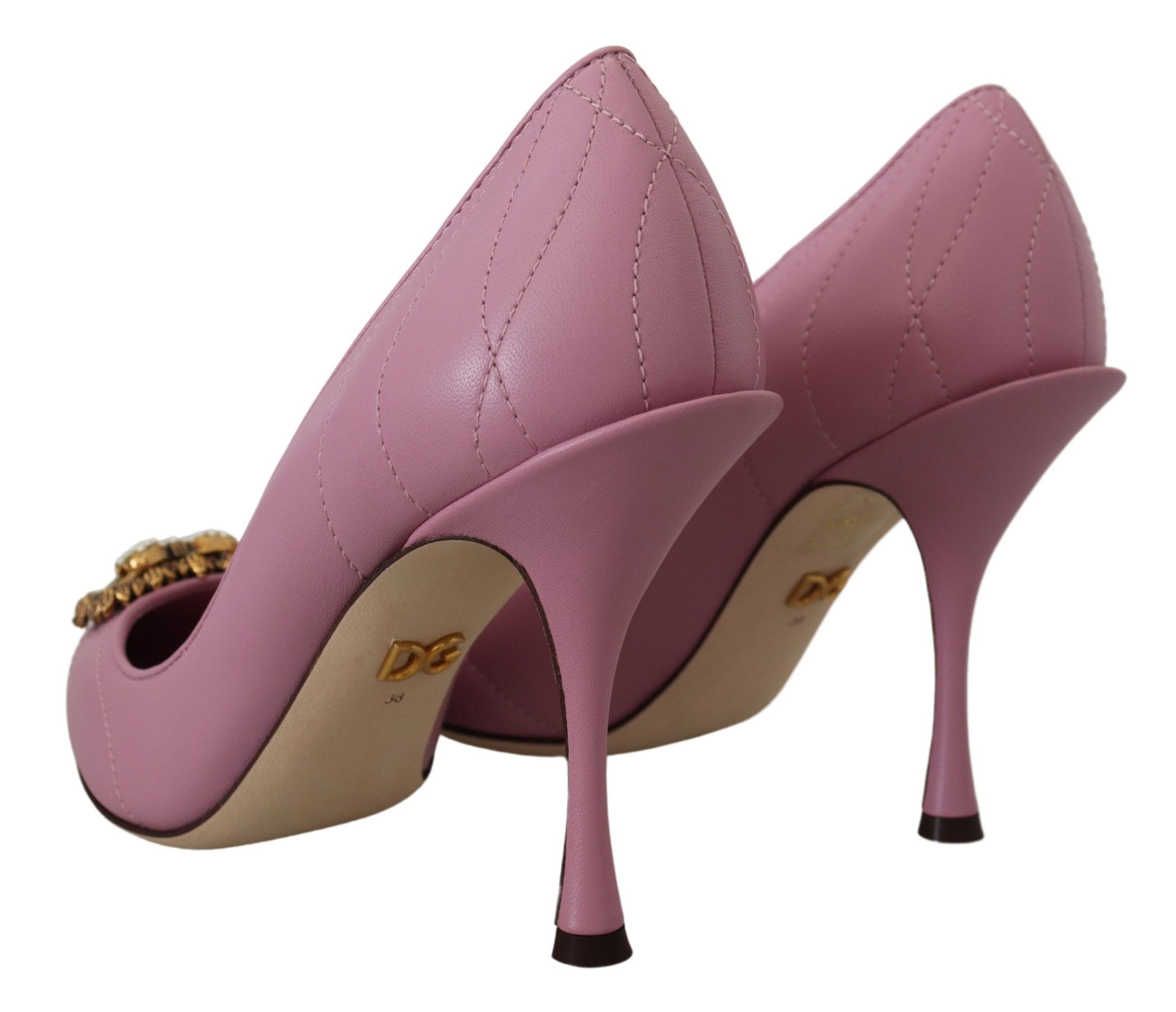 Talons en cuir Dolce &amp; Gabbana Devotion en rose