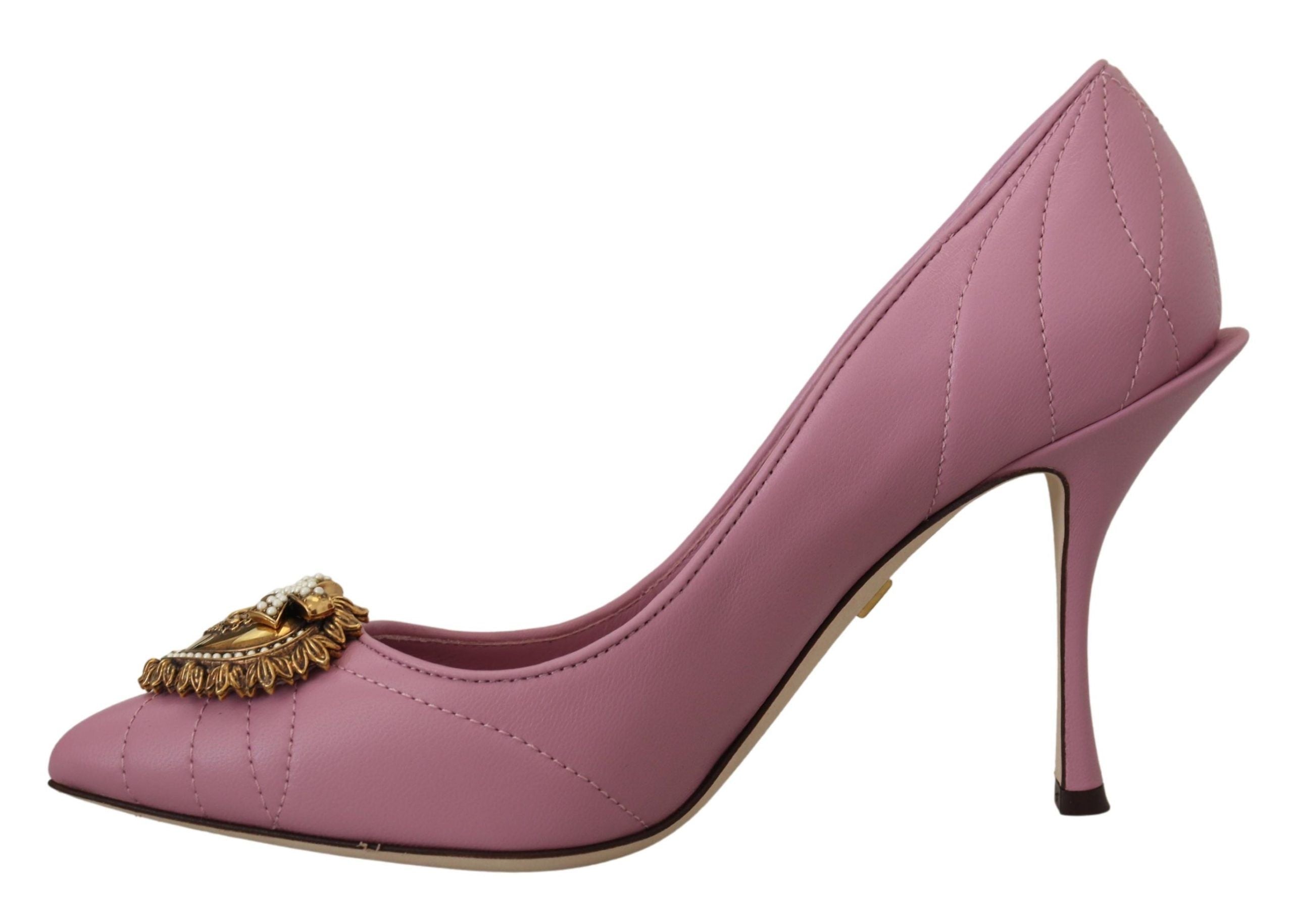 Talons en cuir Dolce &amp; Gabbana Devotion en rose