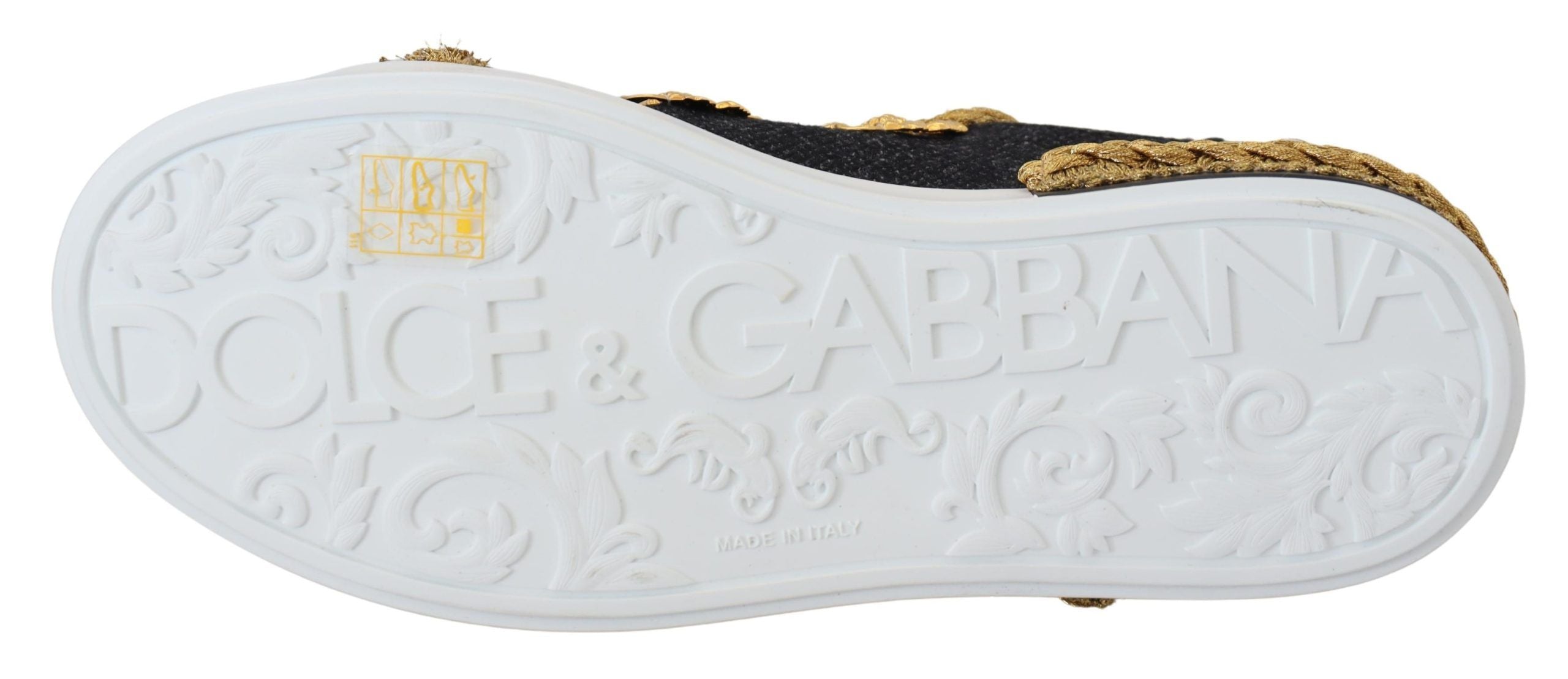 Dolce &amp; Gabbana Baskets élégantes en cuir Portofino en noir