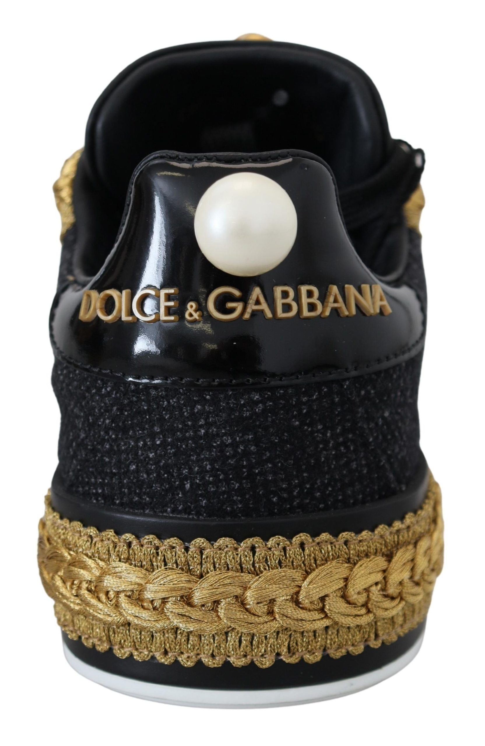 Dolce &amp; Gabbana Baskets élégantes en cuir Portofino en noir