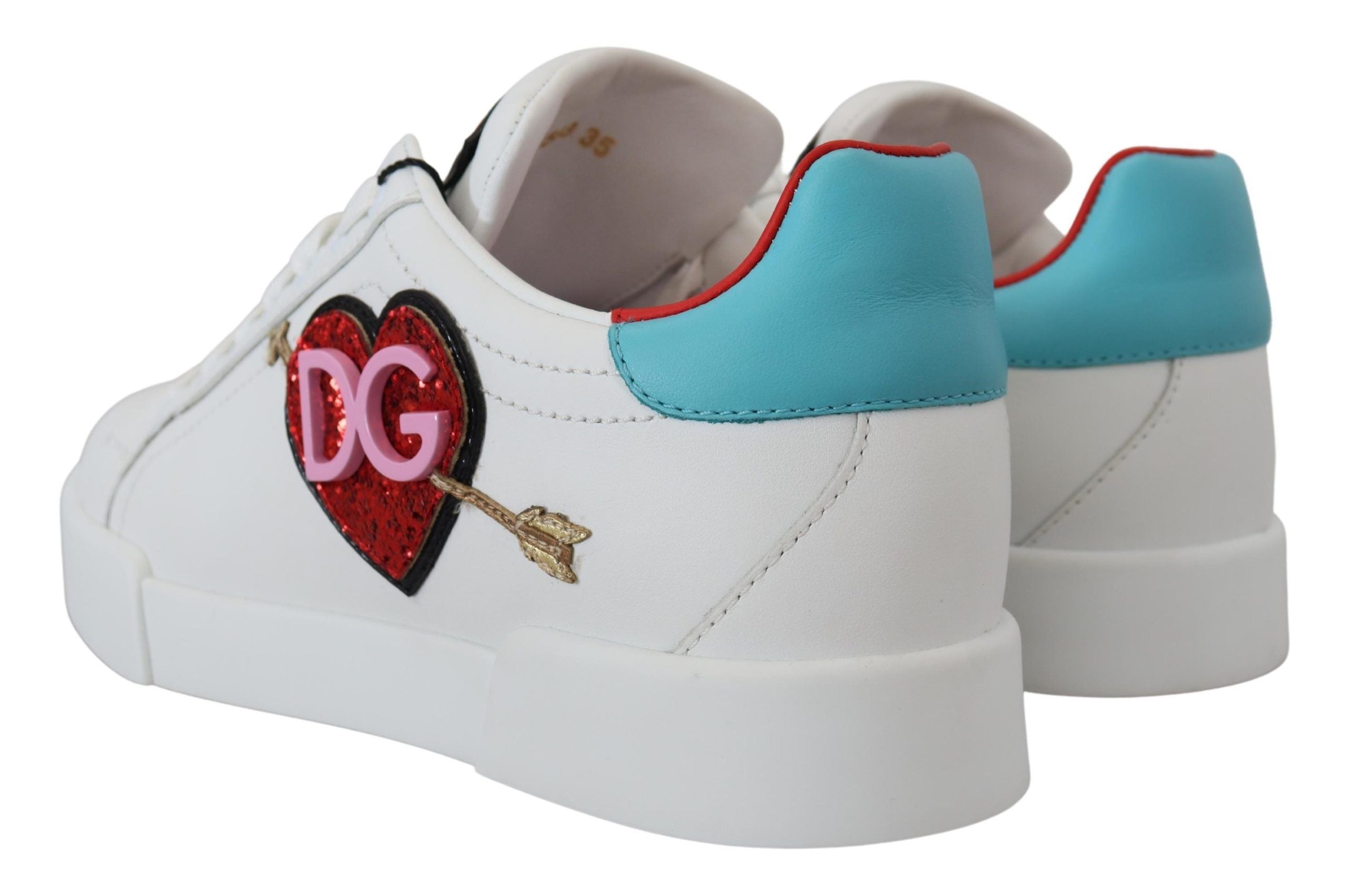 Dolce &amp; Gabbana élégantes baskets en cuir Portofino blanches