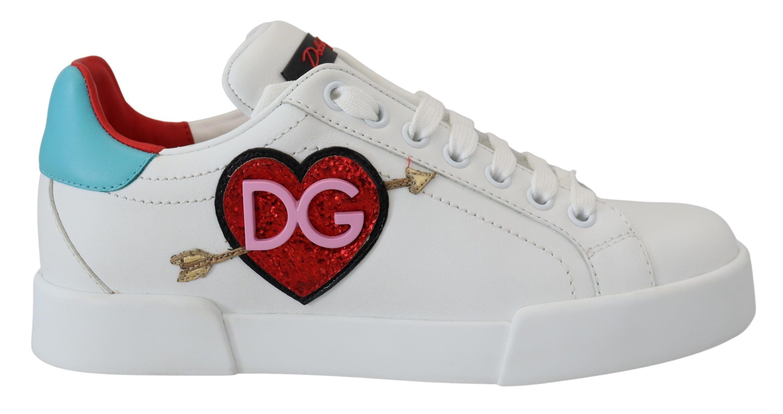 Dolce &amp; Gabbana élégantes baskets en cuir Portofino blanches