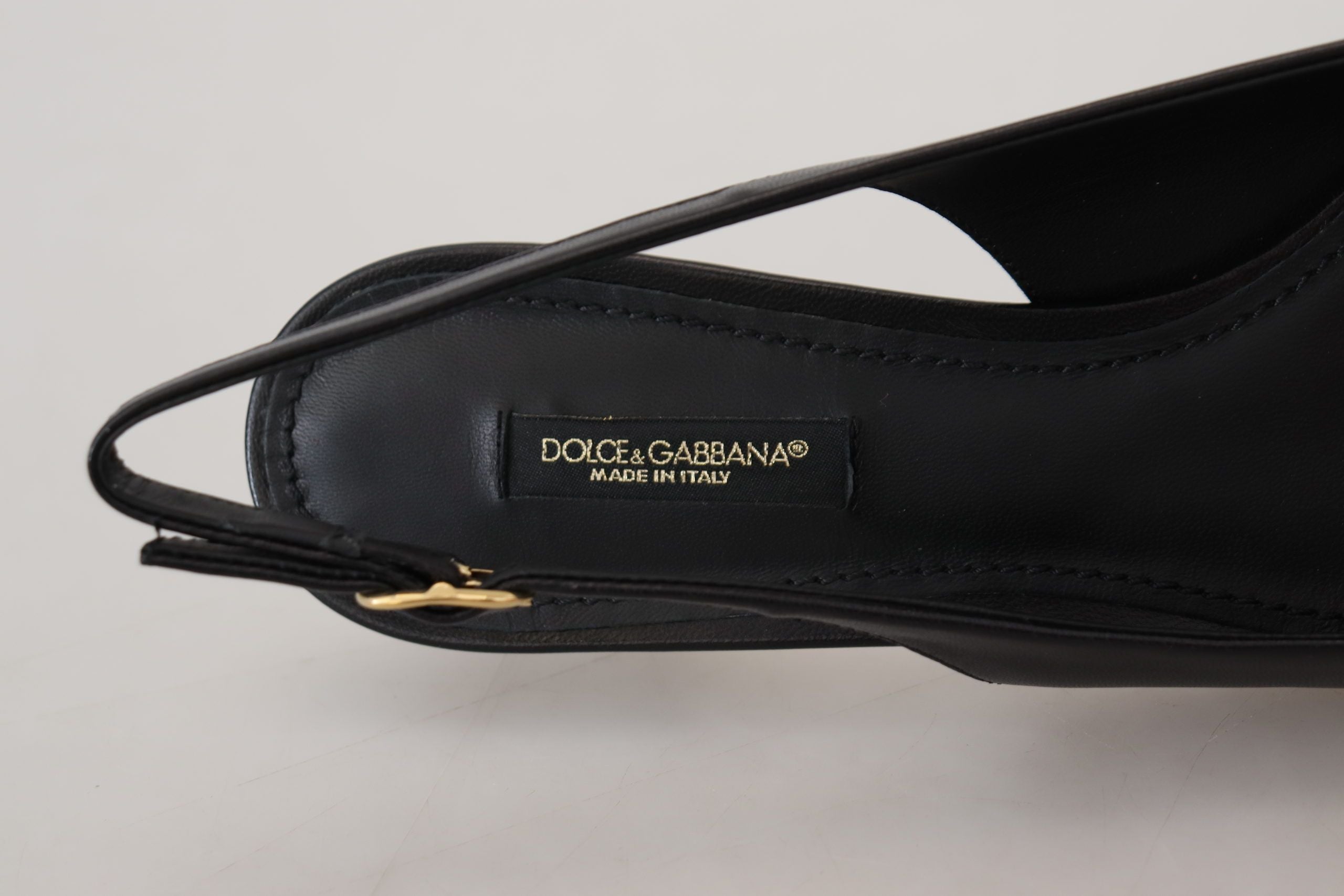 Dolce &amp; Gabbana Élégantes escarpins à bride arrière en cuir noir