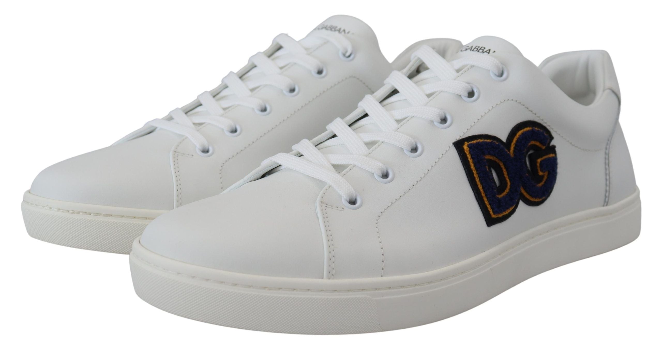 Dolce &amp; Gabbana Baskets élégantes en cuir blanc pour hommes