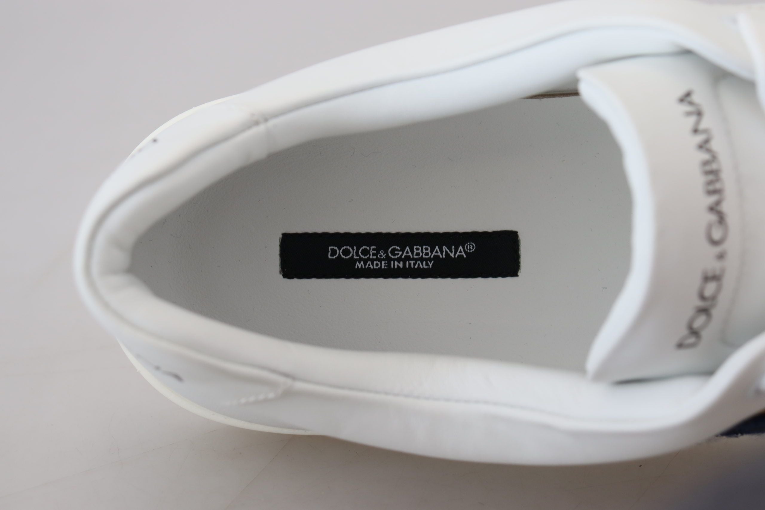 Dolce &amp; Gabbana Baskets élégantes en cuir blanc pour hommes