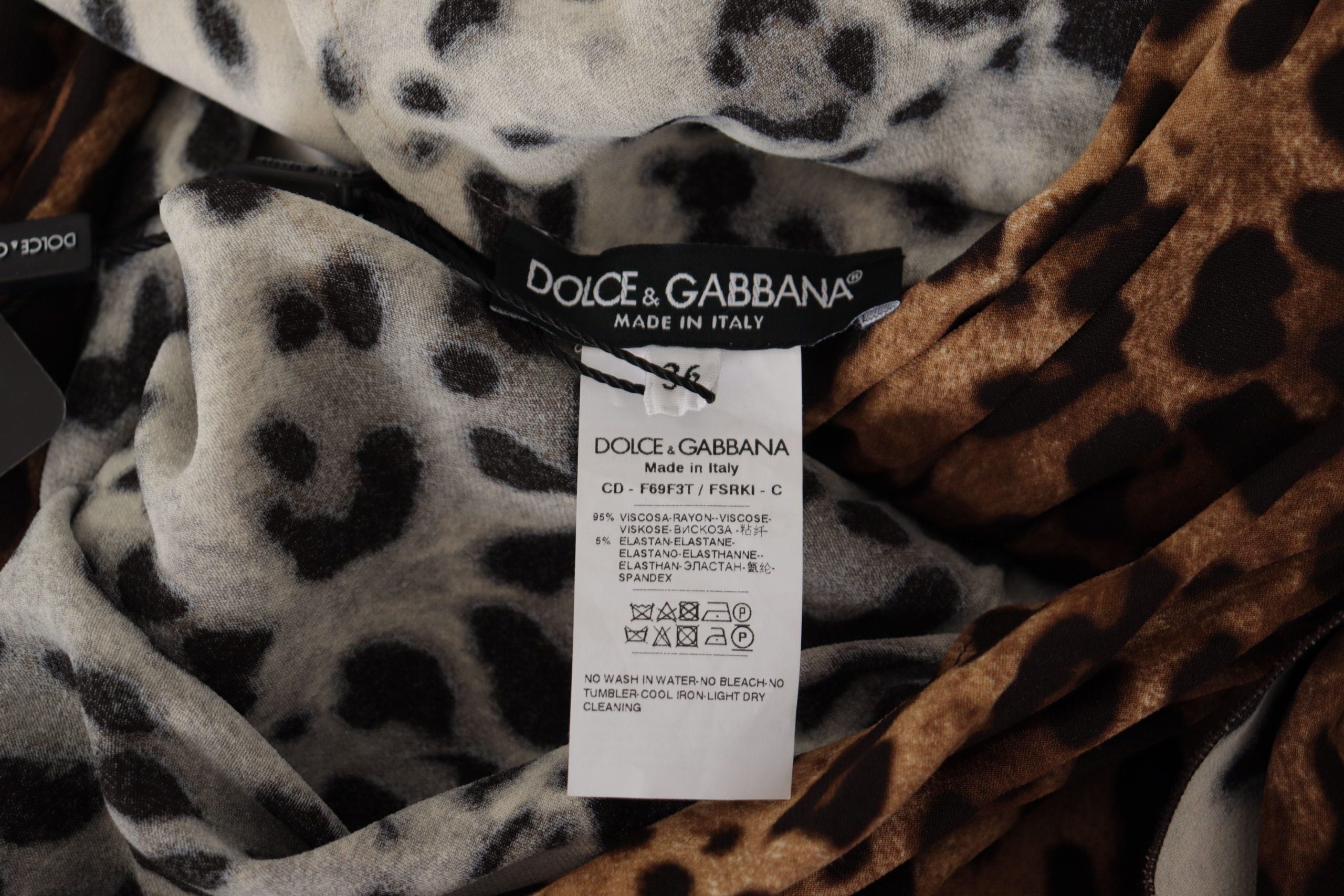 Dolce &amp; Gabbana Robe longue trapèze élégante à col en V en marron