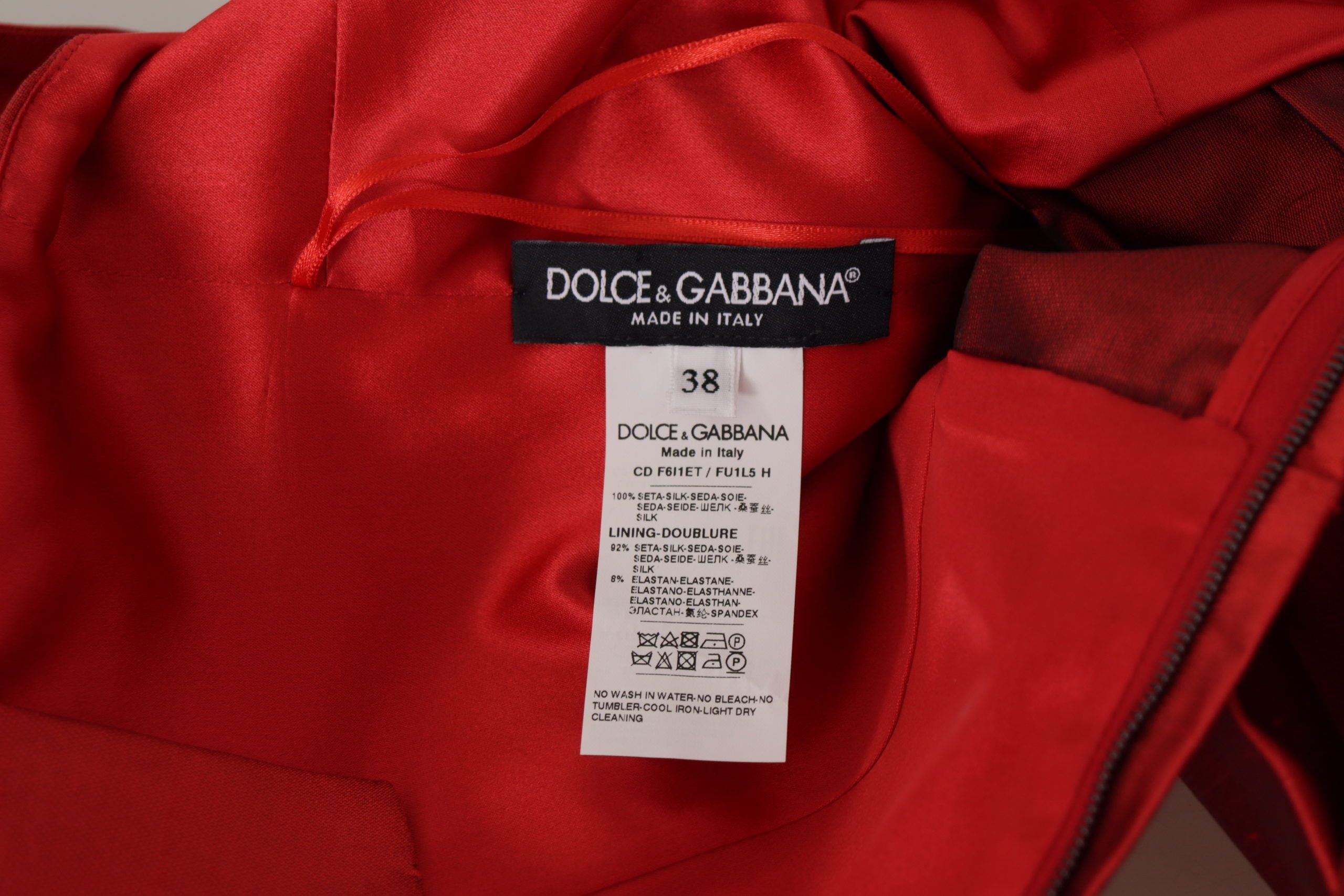 Dolce &amp; Gabbana Robe midi trapèze en soie rouge radieux