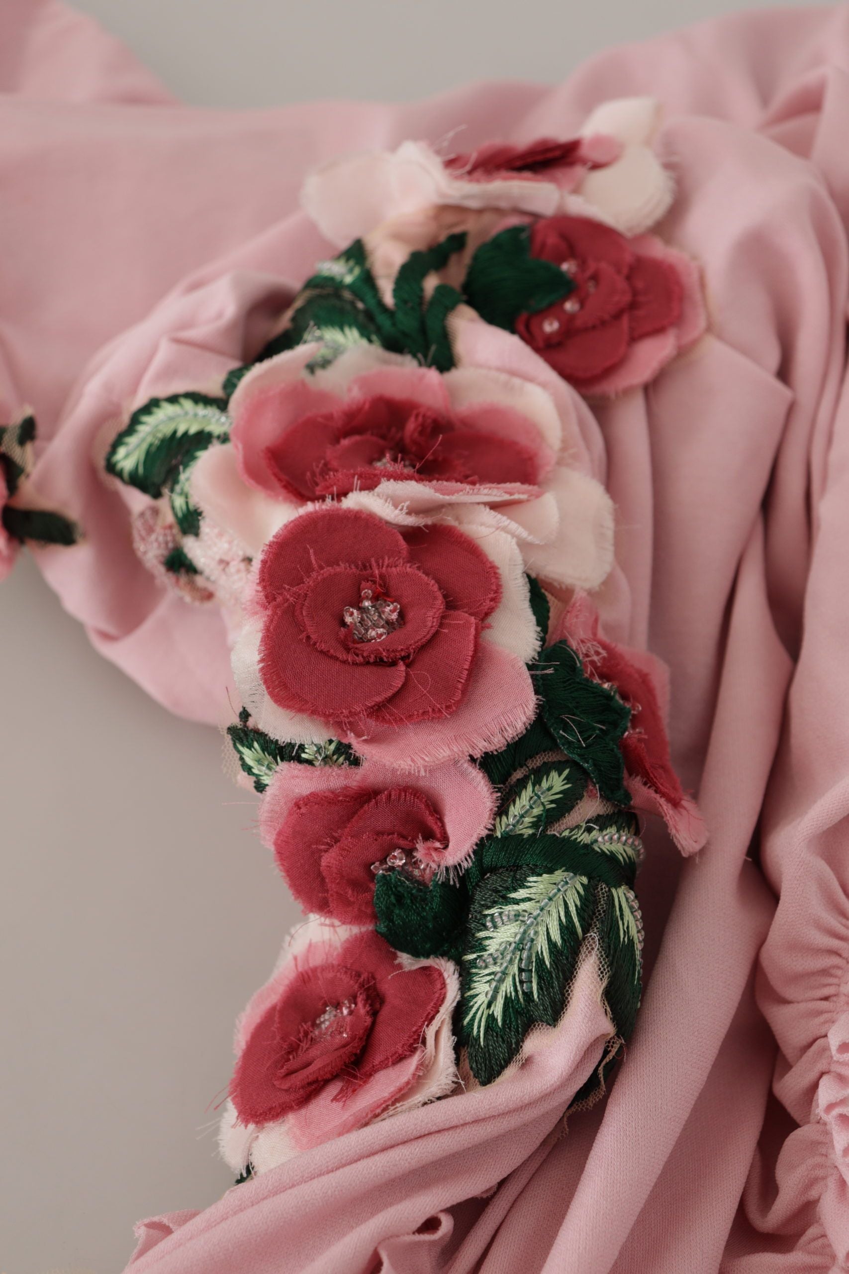 Dolce &amp; Gabbana Robe moulante rose élégante à une épaule