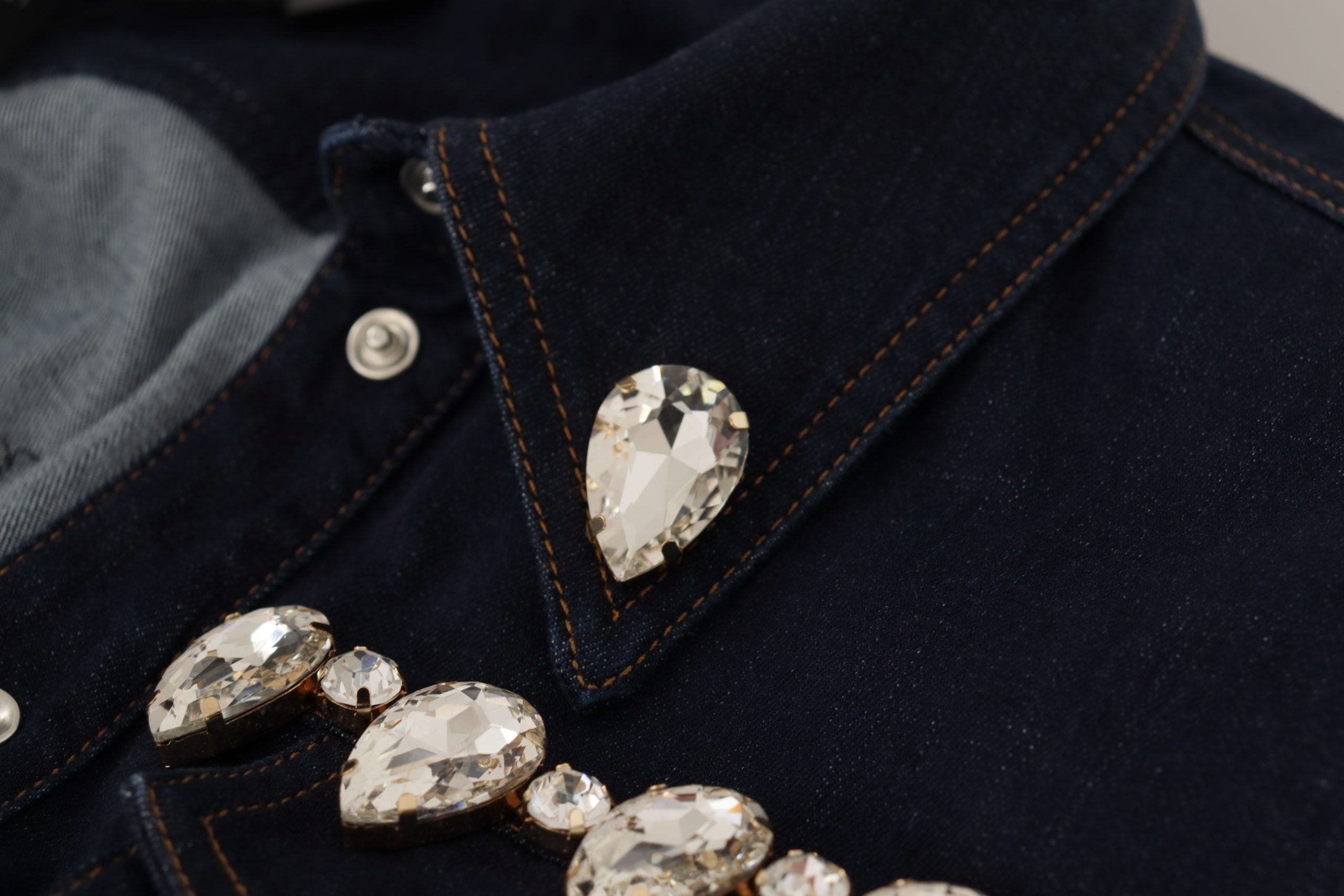 Dolce &amp; Gabbana Veste en jean élégante ornée de cristaux