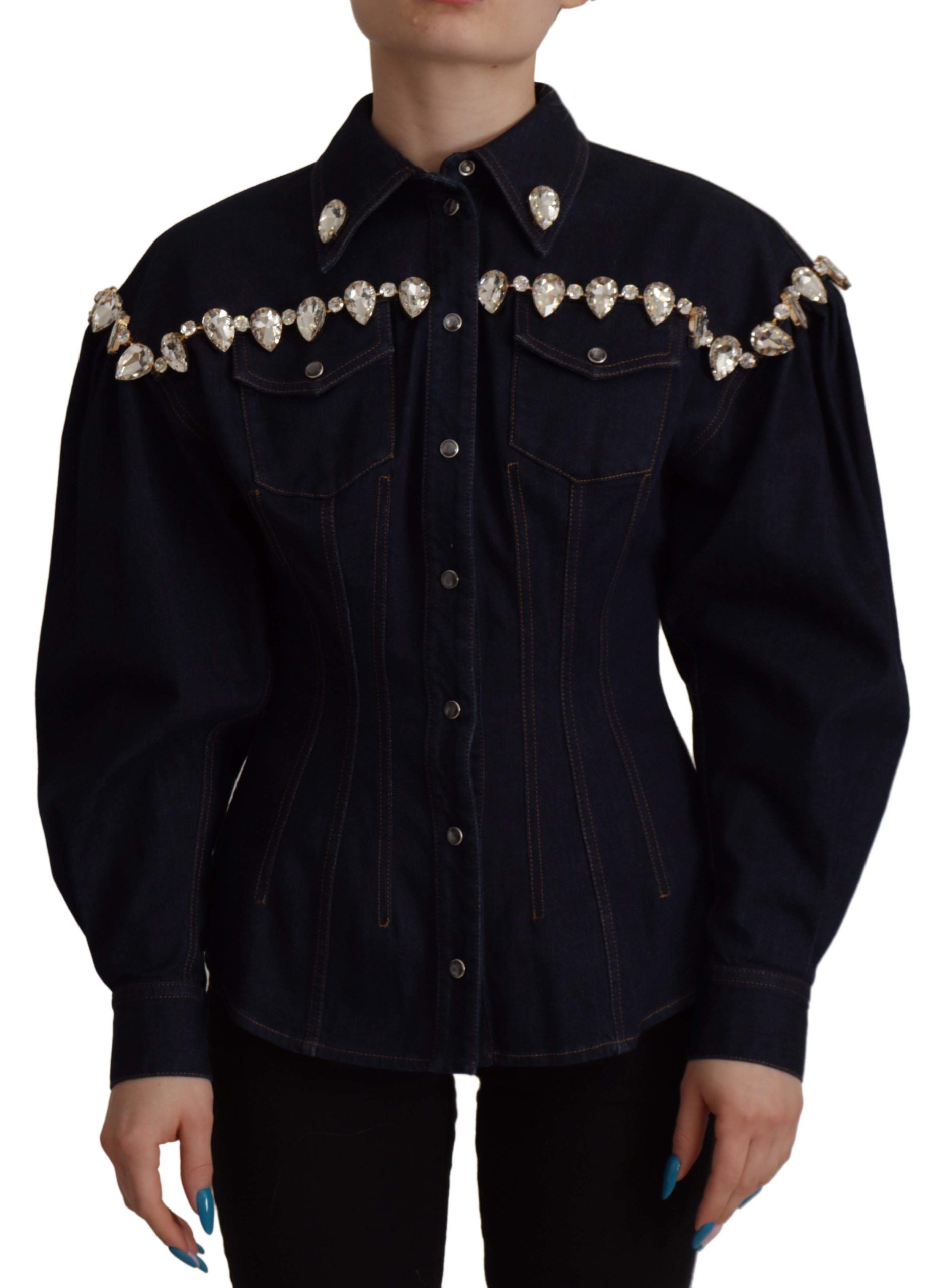 Dolce &amp; Gabbana Veste en jean élégante ornée de cristaux