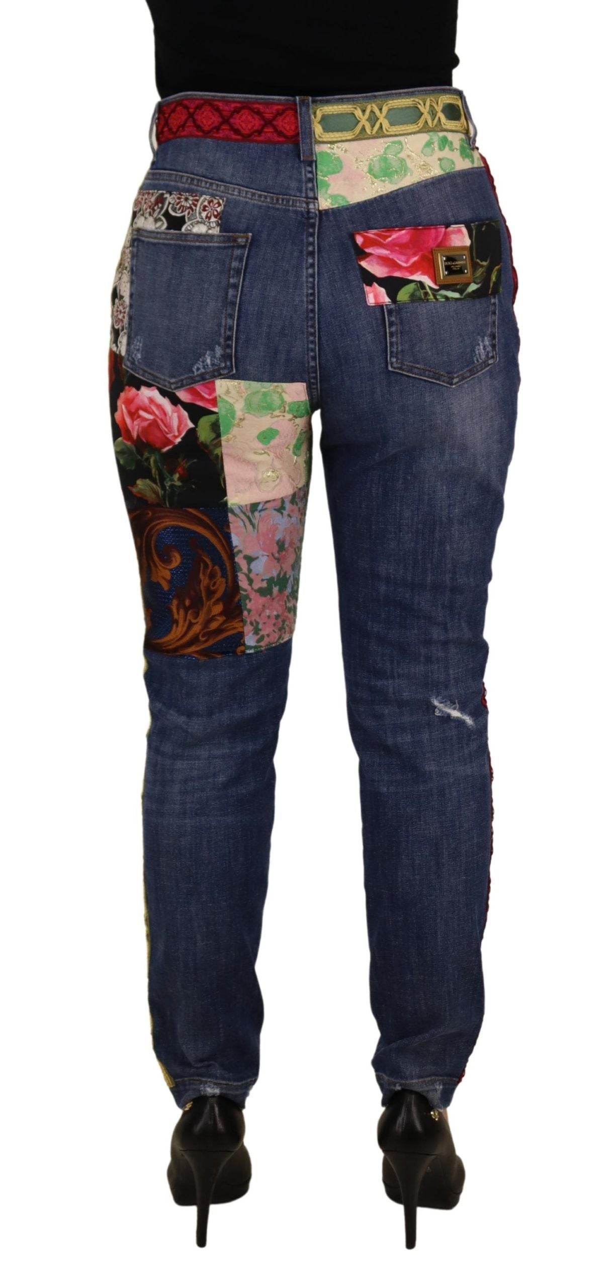 Dolce &amp; Gabbana Jean skinny patchwork taille haute