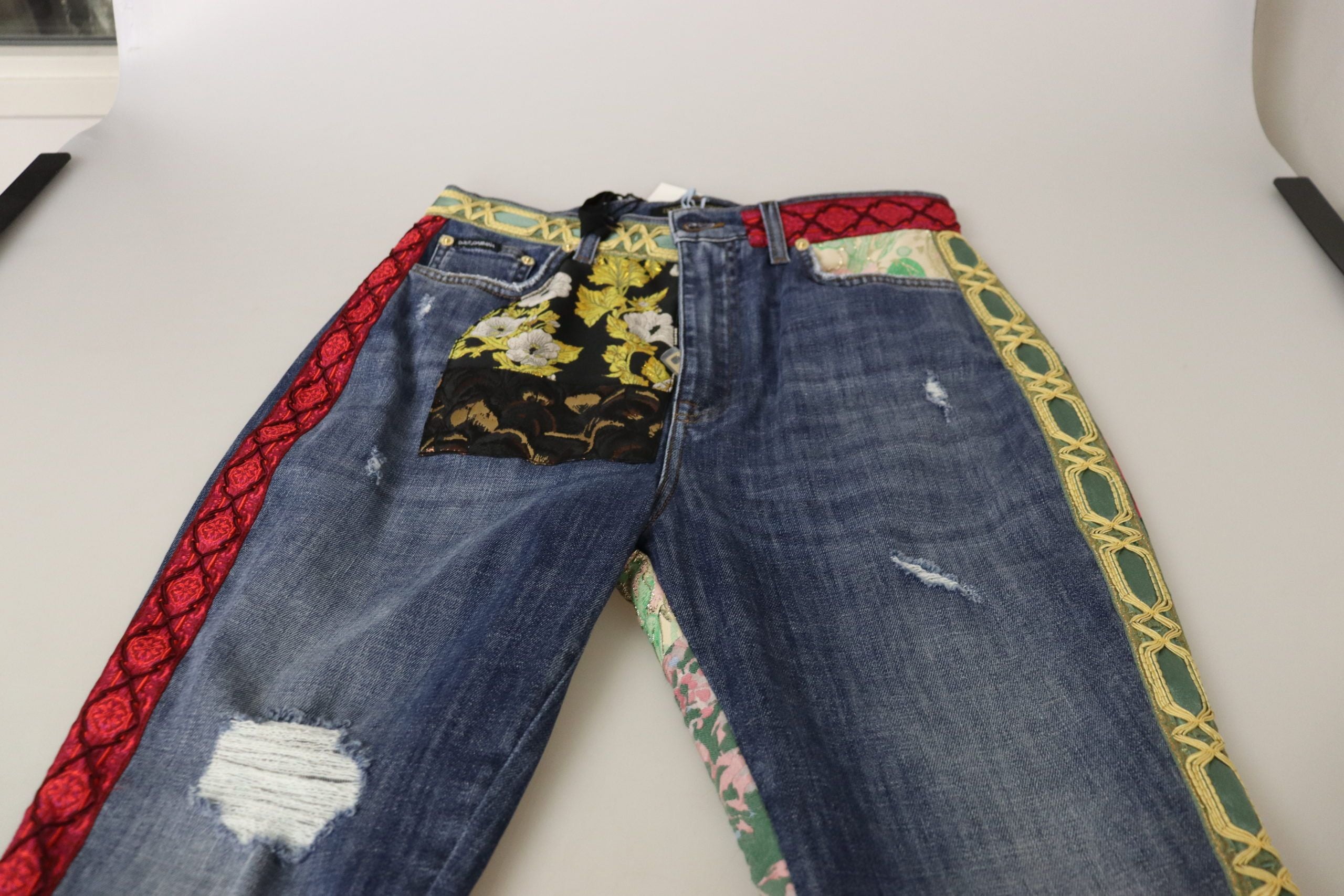 Dolce &amp; Gabbana Jean skinny patchwork taille haute