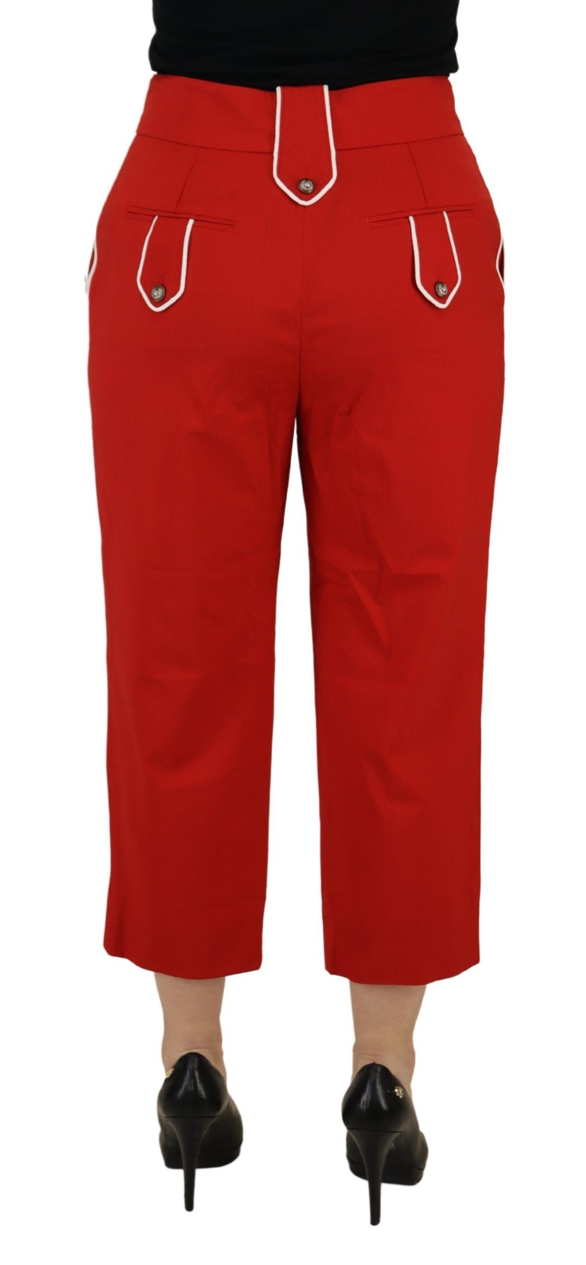 Dolce &amp; Gabbana Pantalon court taille haute rouge élégant