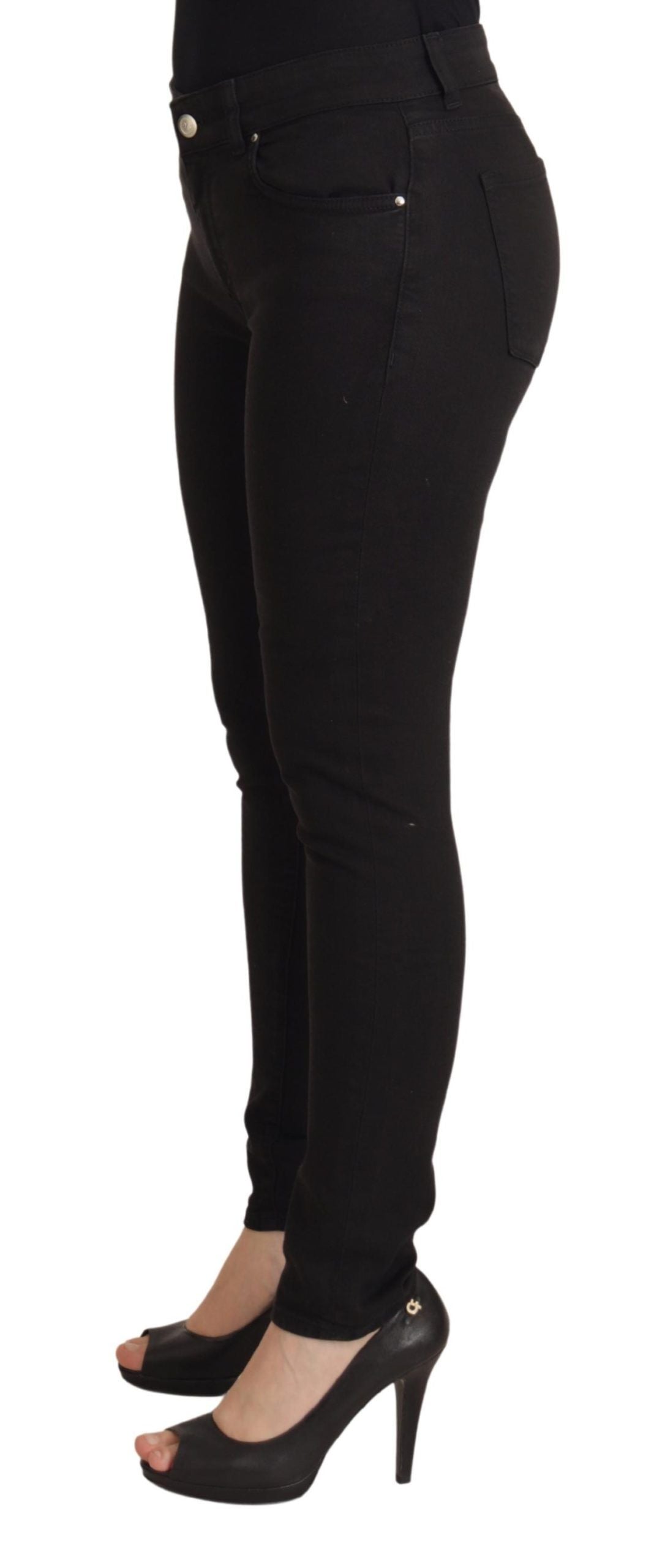 Dolce &amp; Gabbana Jean skinny stretch en coton noir élégant