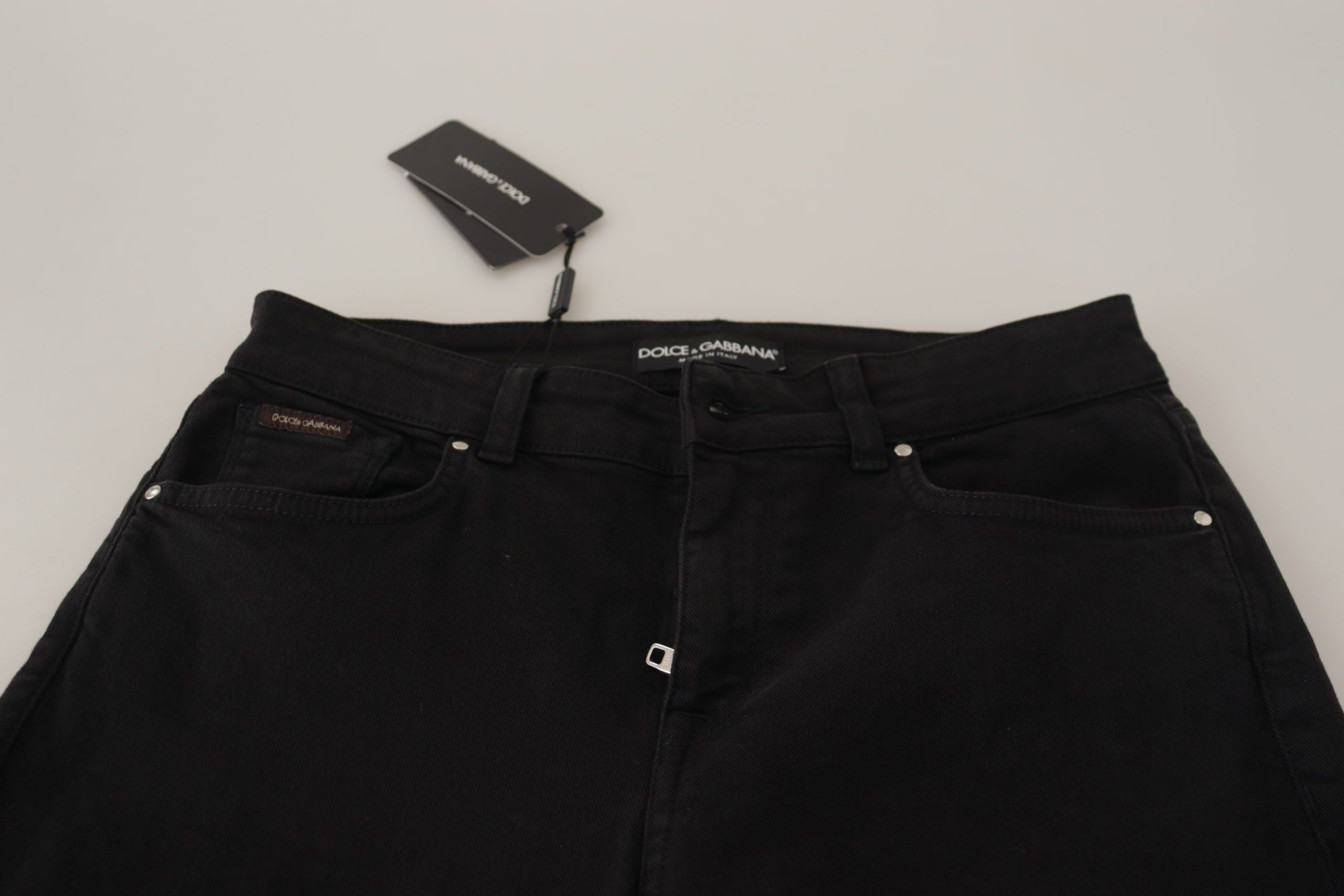 Dolce &amp; Gabbana Jean skinny stretch en coton noir élégant