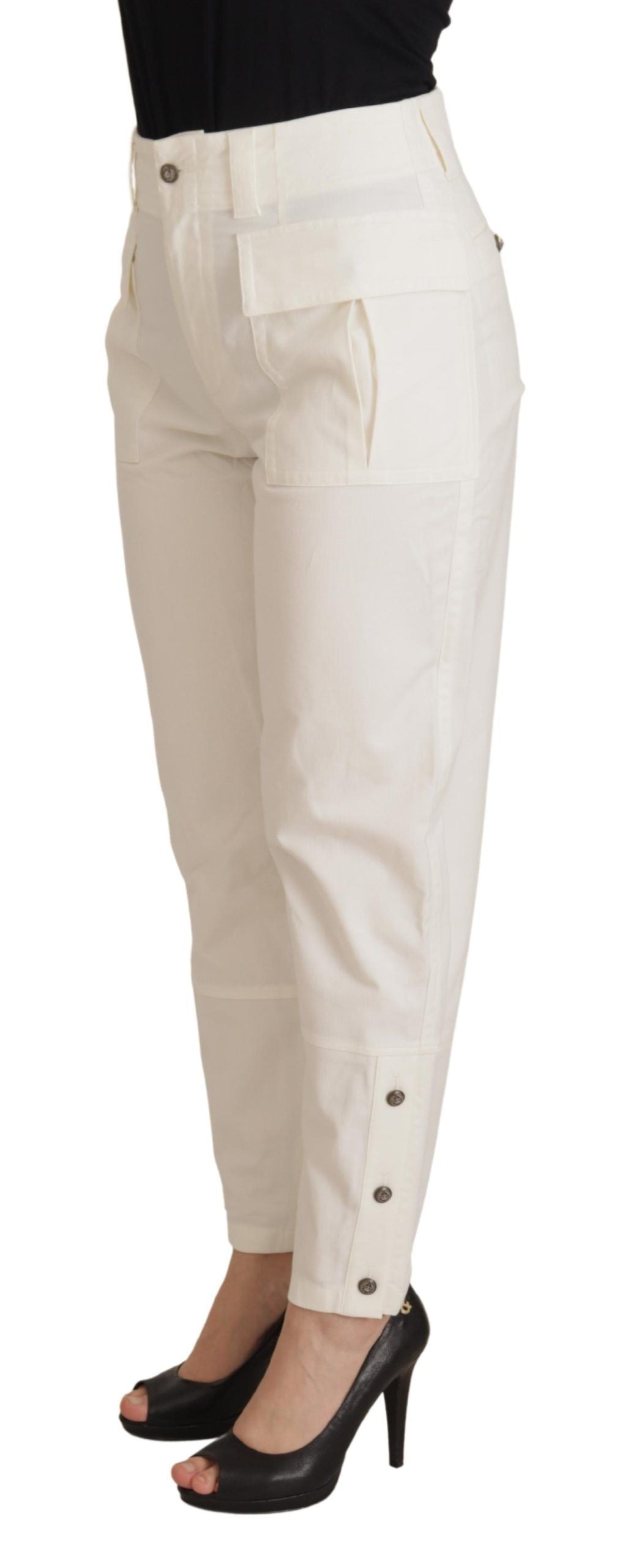 Dolce &amp; Gabbana Pantalon fuselé taille haute blanc élégant