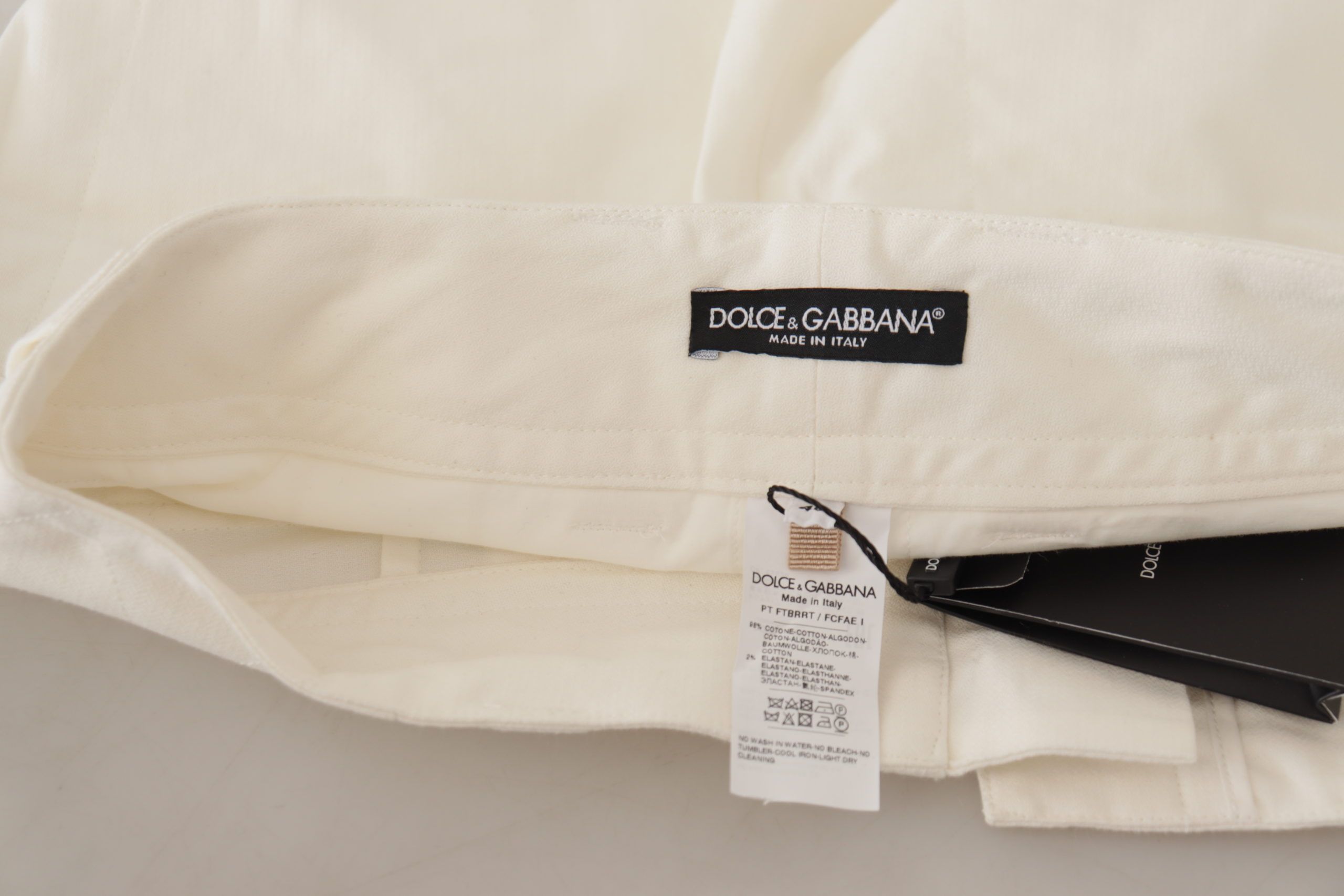 Dolce &amp; Gabbana Pantalon fuselé taille haute blanc élégant