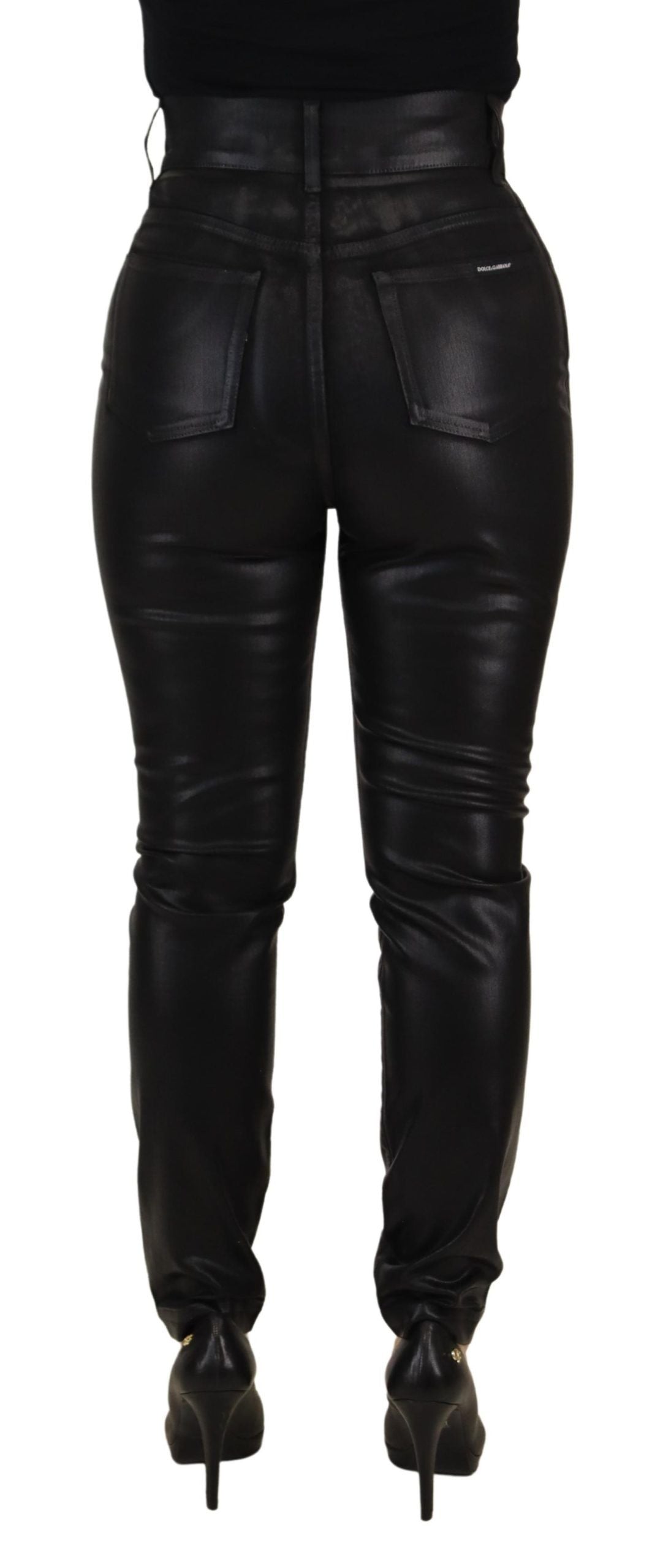 Dolce &amp; Gabbana Chic Pantalon skinny taille haute noir