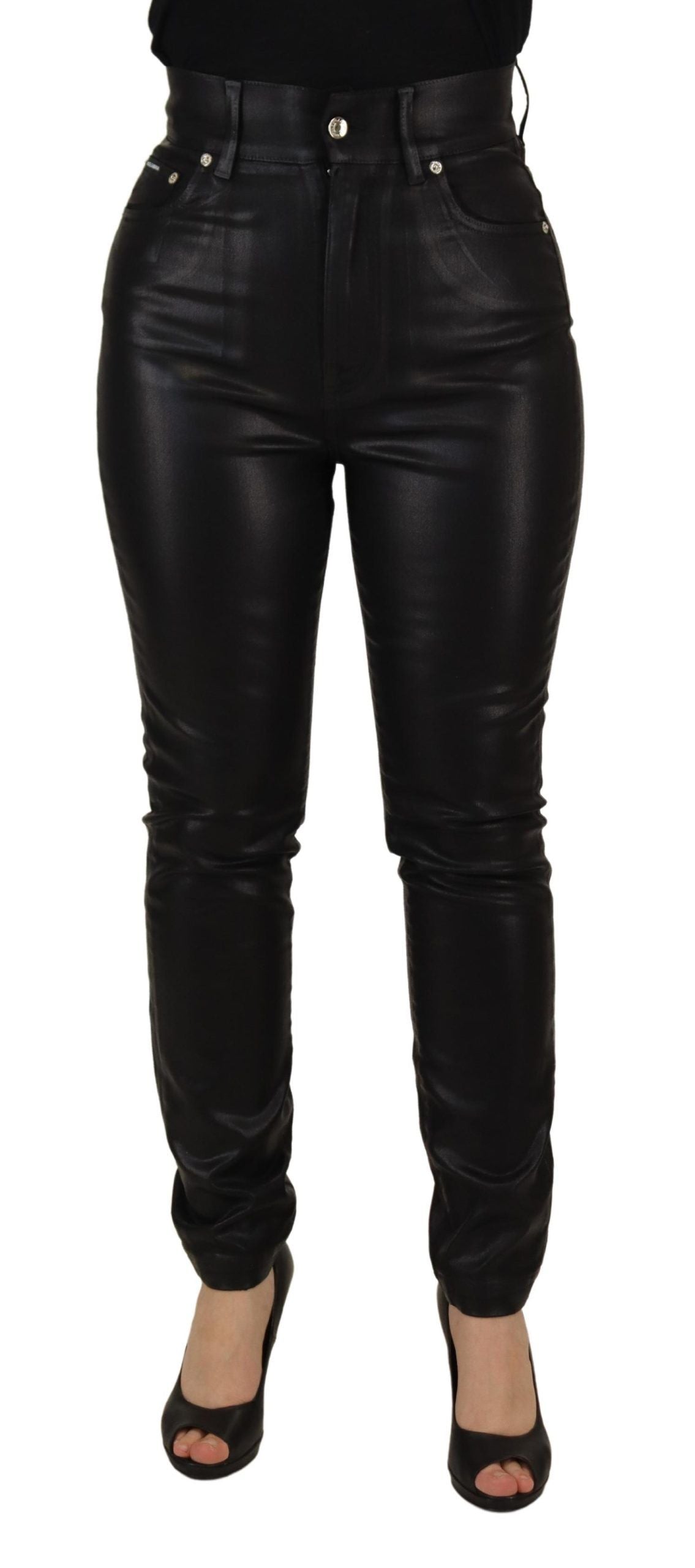 Dolce &amp; Gabbana Chic Pantalon skinny taille haute noir