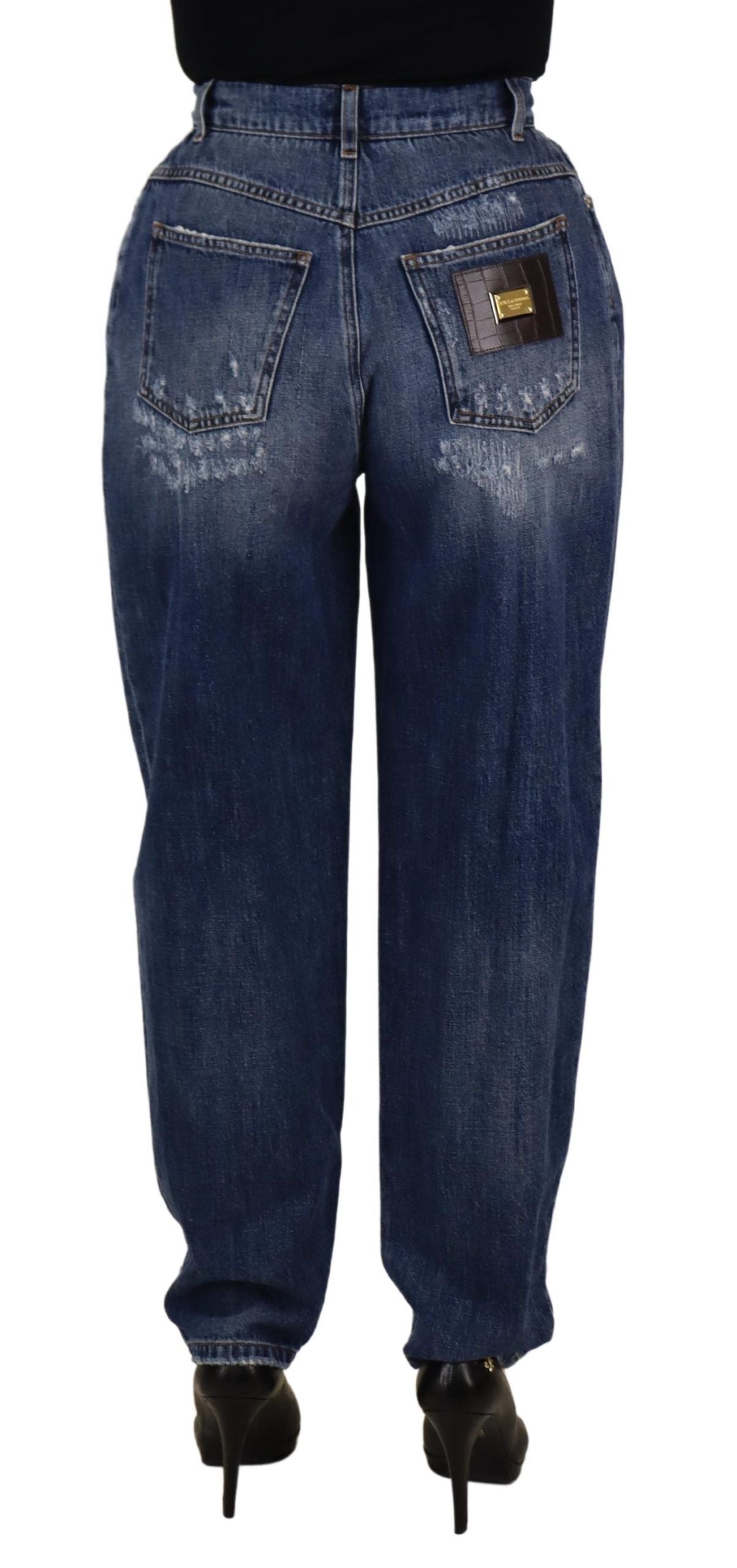 Dolce &amp; Gabbana Jean skinny taille haute en denim - Chic Blue Washed