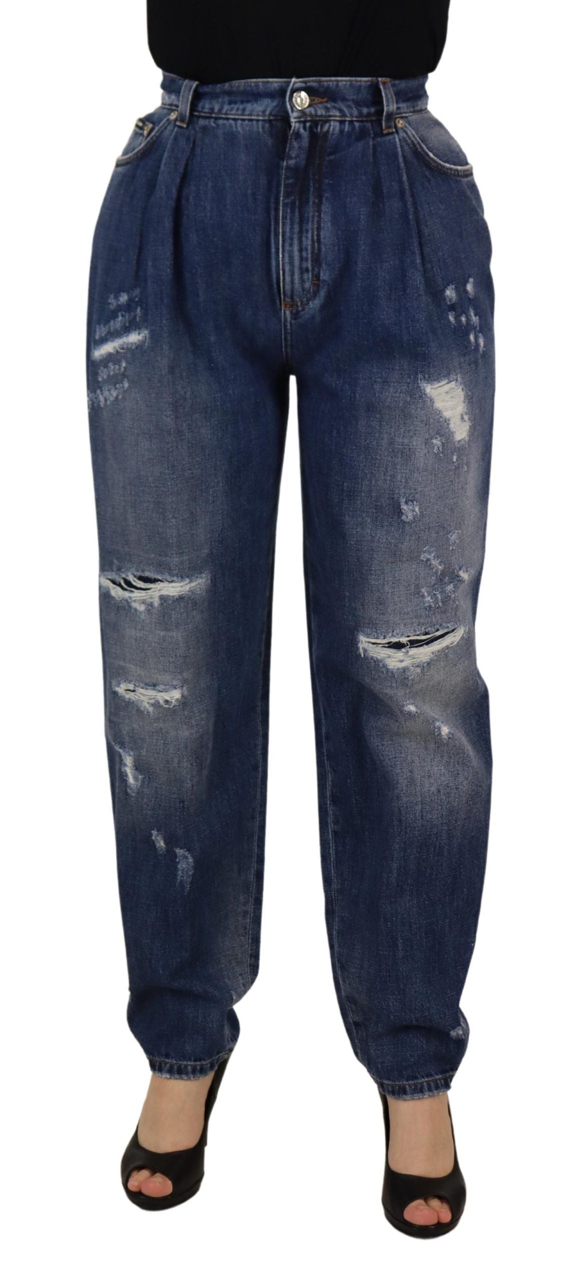 Dolce &amp; Gabbana Jean skinny taille haute en denim - Chic Blue Washed