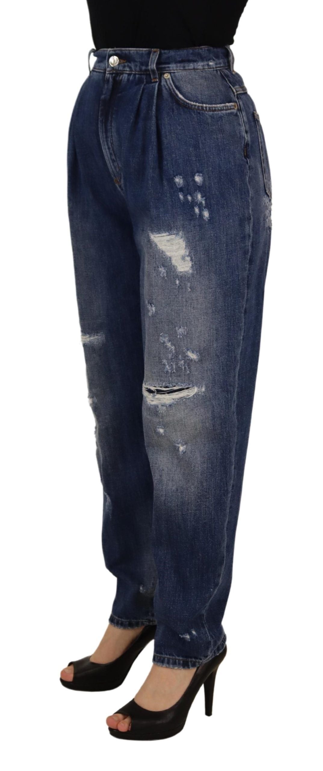 Dolce &amp; Gabbana Jean skinny taille haute en denim - Chic Blue Washed